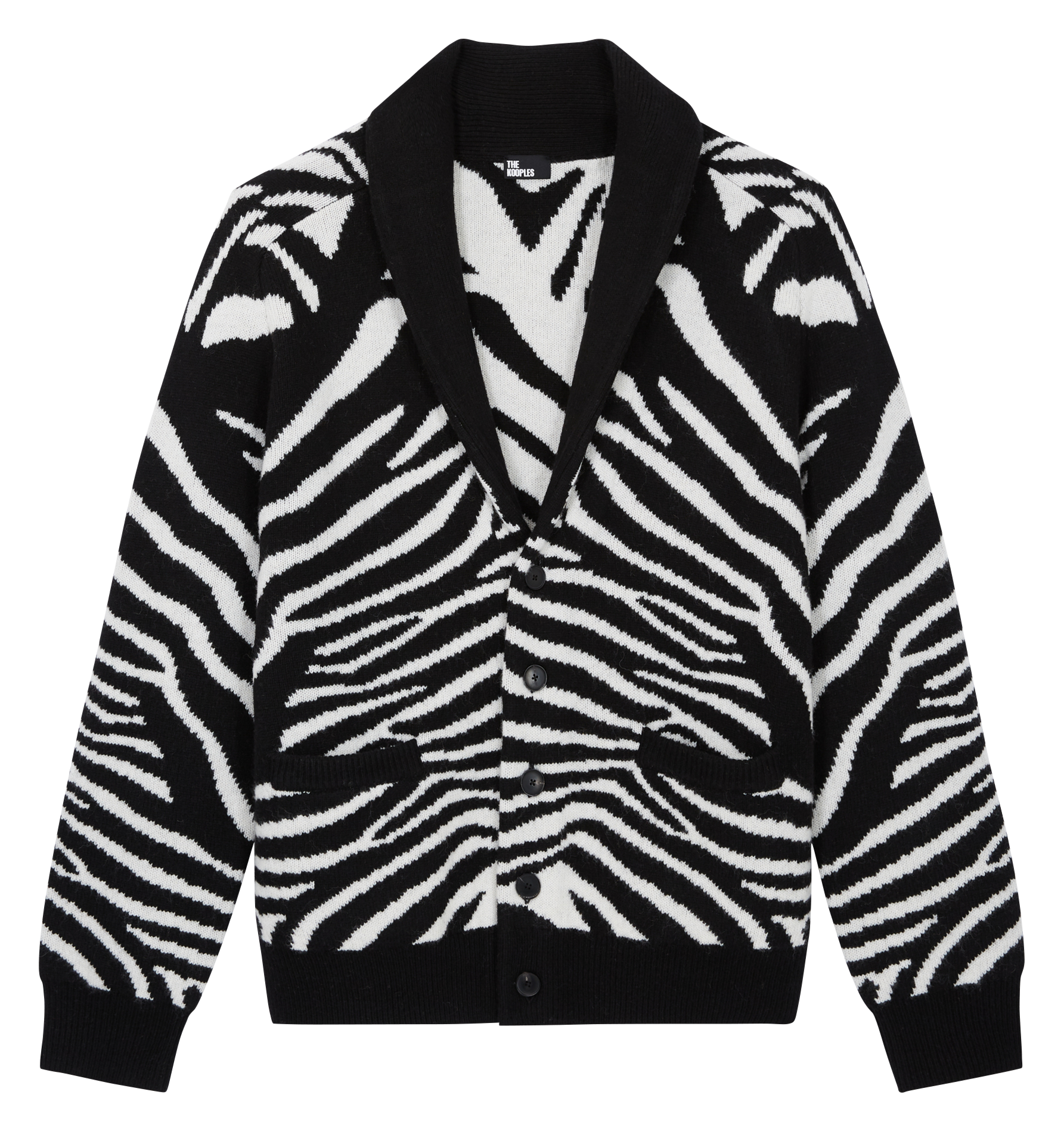 Vest van wolmix met V-hals en print THE KOOPLES Zwart
