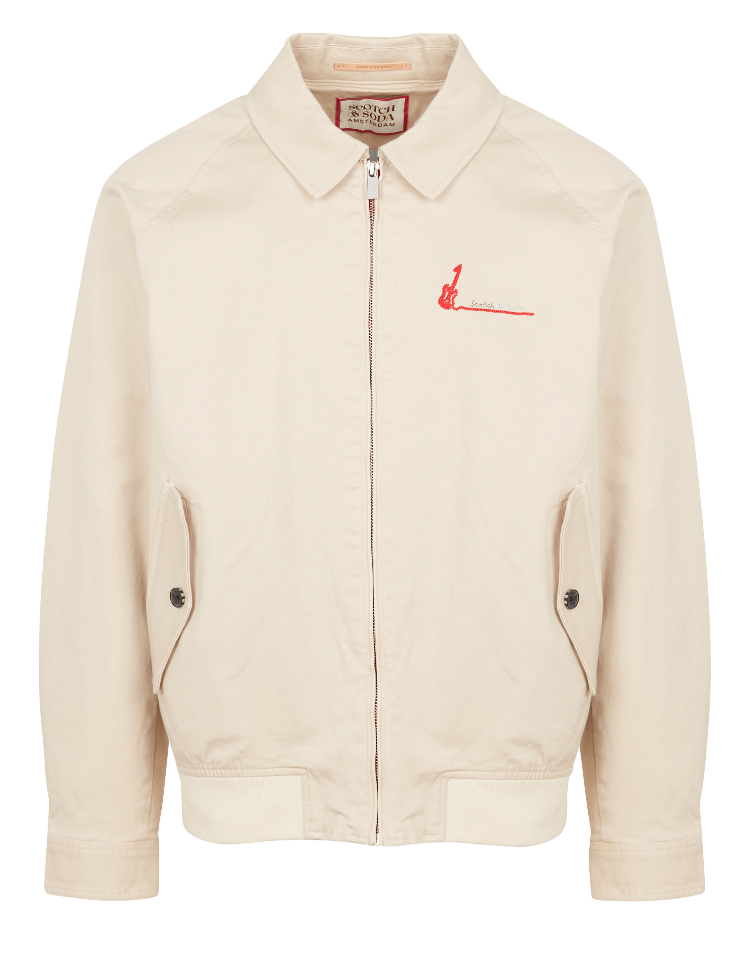 Blouson col classique droit en coton biologique SCOTCH AND SODA Beige