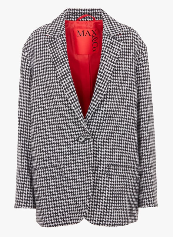 Veste blazer à rayures en laine mélangée Brochure Black pattern