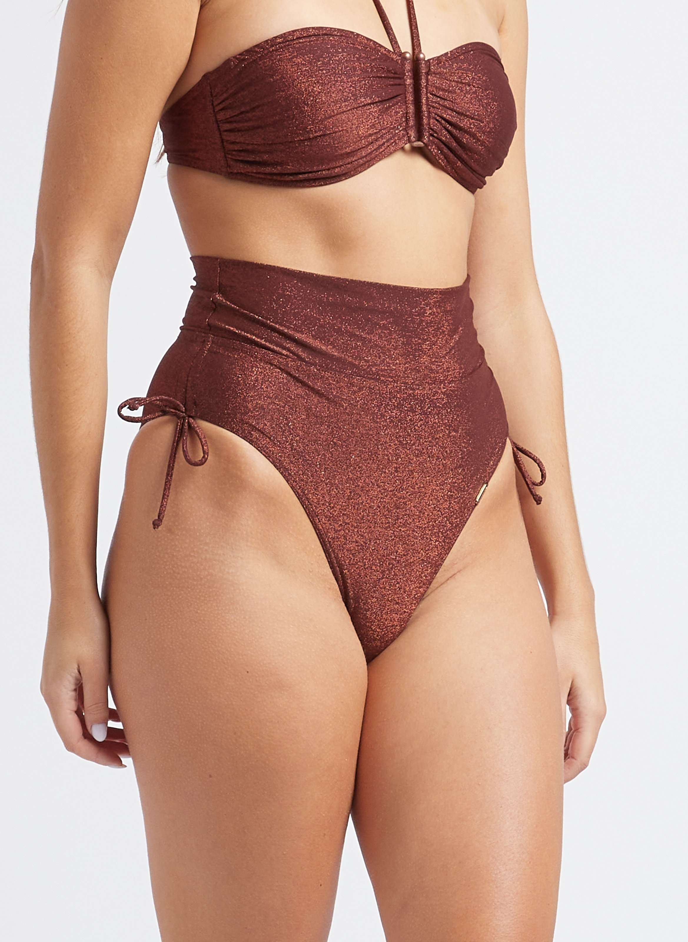 Bikinihose mit Pailletten LIVIA Braun