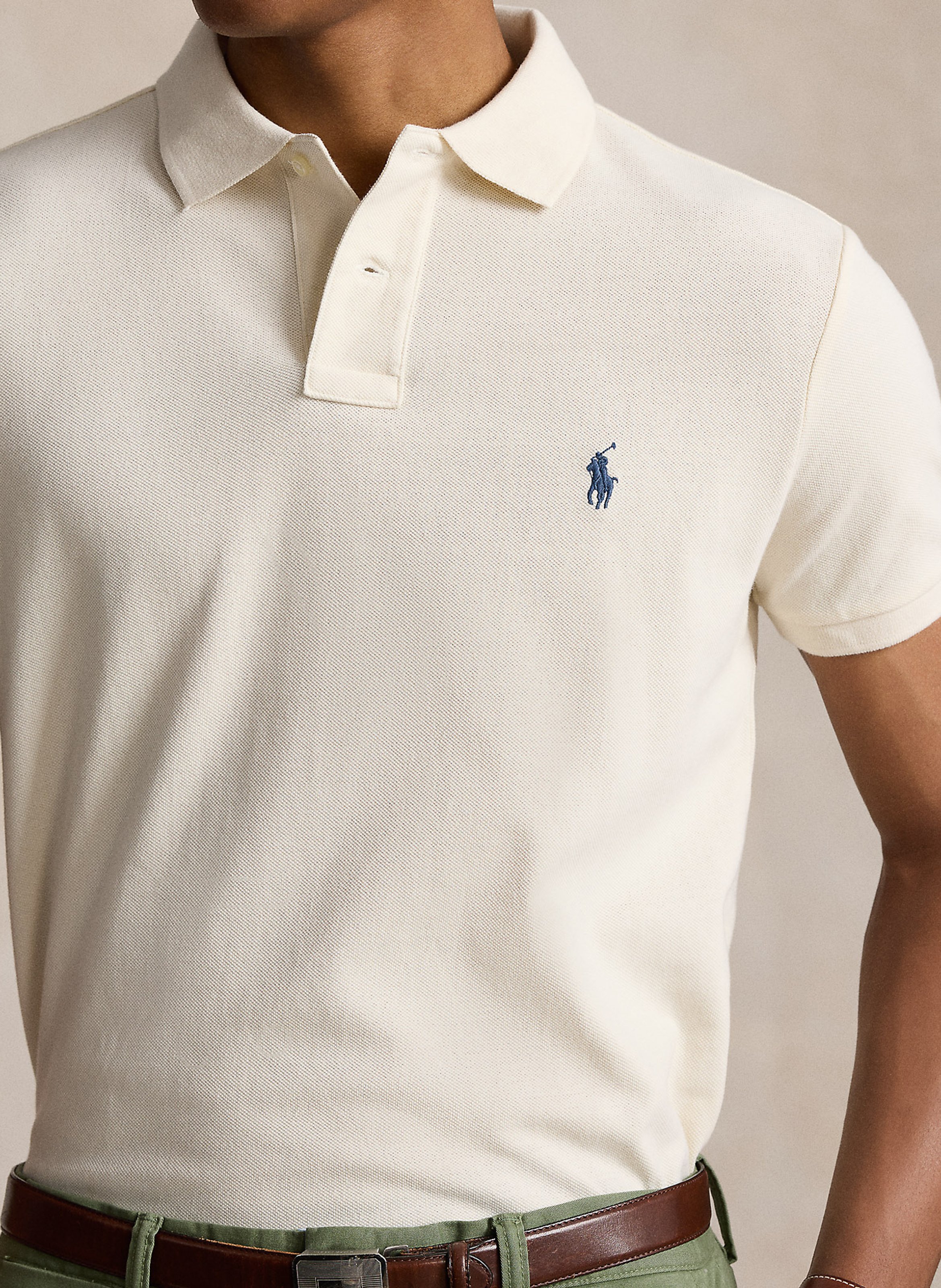 Poloshirt Aus Baumwolle, Slim Fit Herbal Milk-c7563 Polo Ralph  