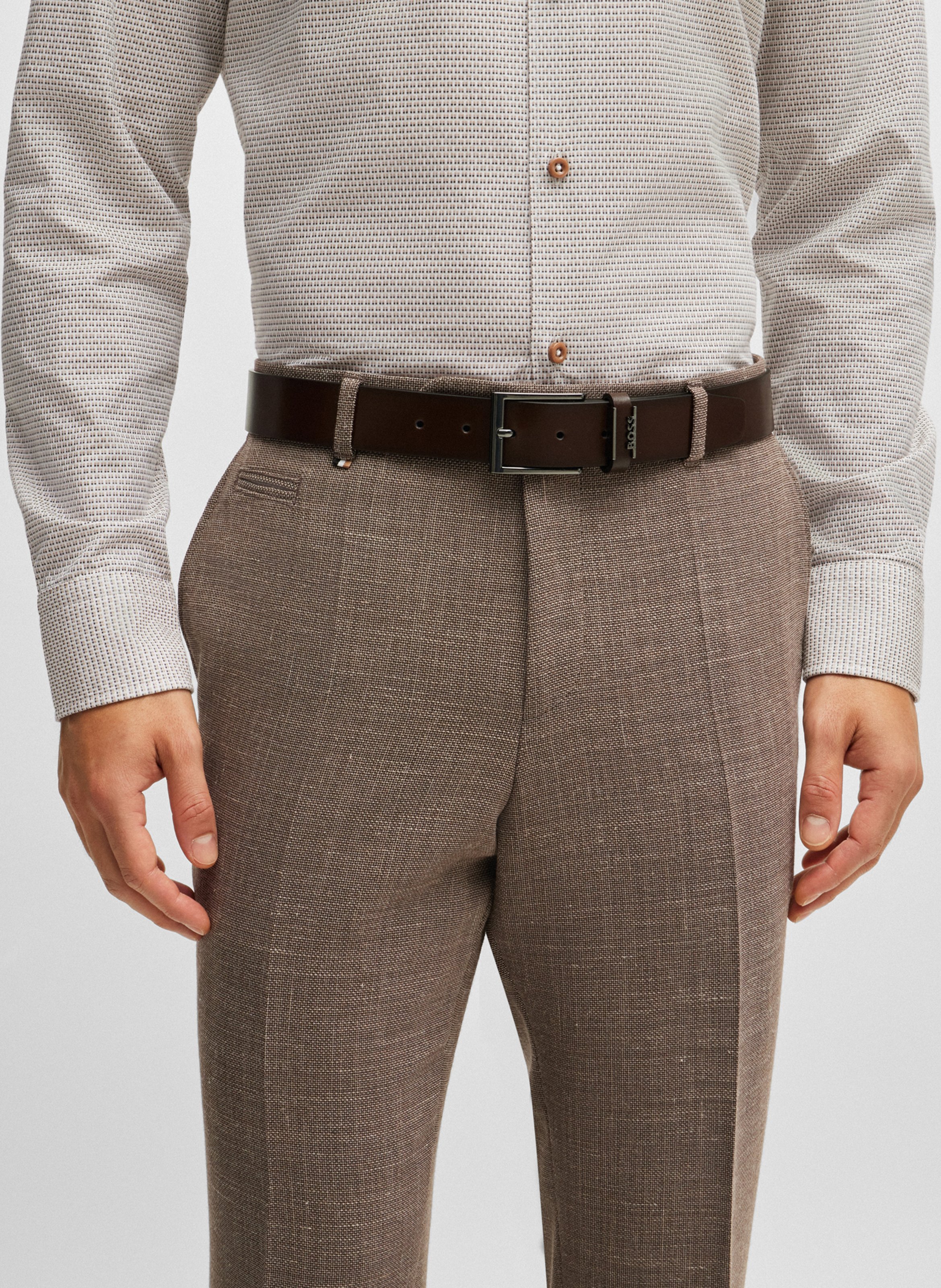 Cowskin leather belt Brown