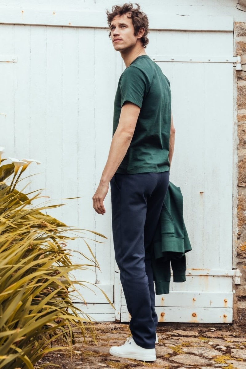 Jogging pants with flat back waistband and elastic front APNEE Blue