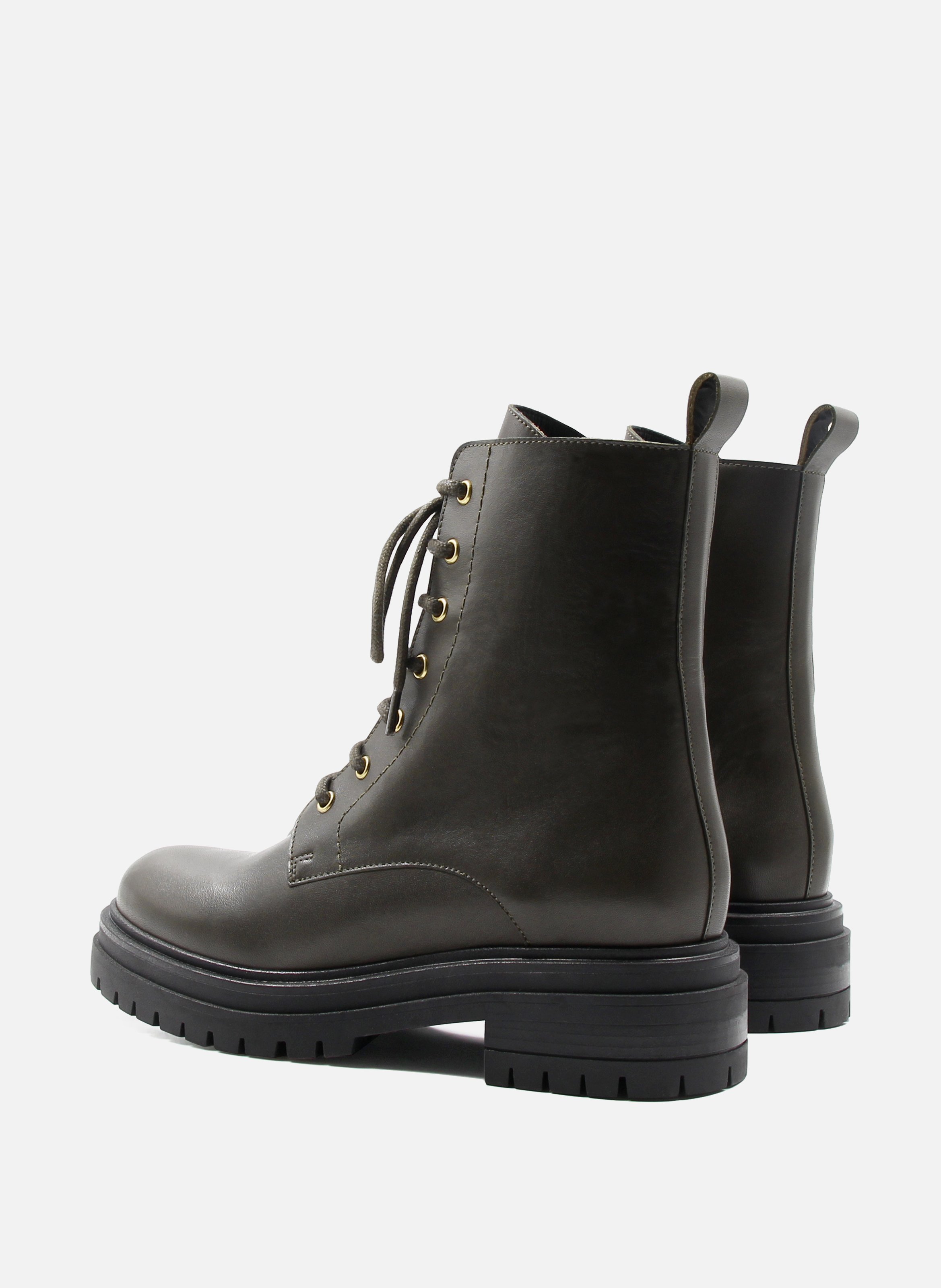 Leather lugged sole Ranger boots JULES & JENN Green