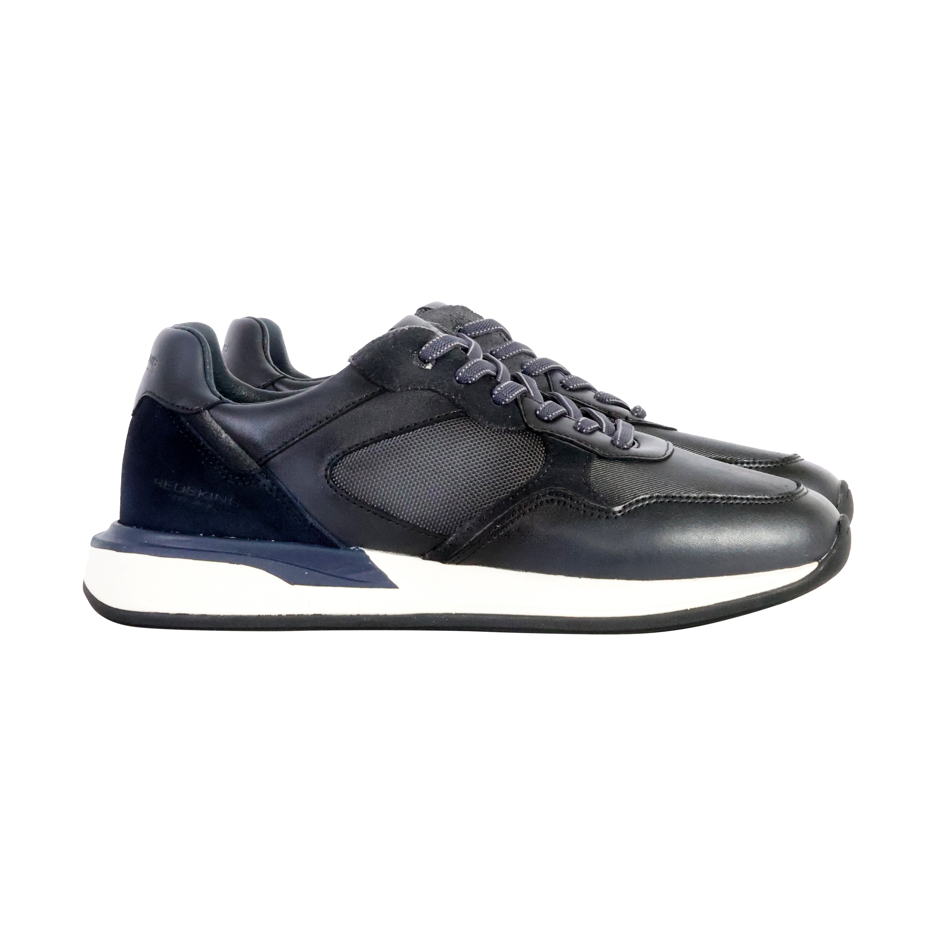 Low leather sneaker with straw detail REDSKINS Blue