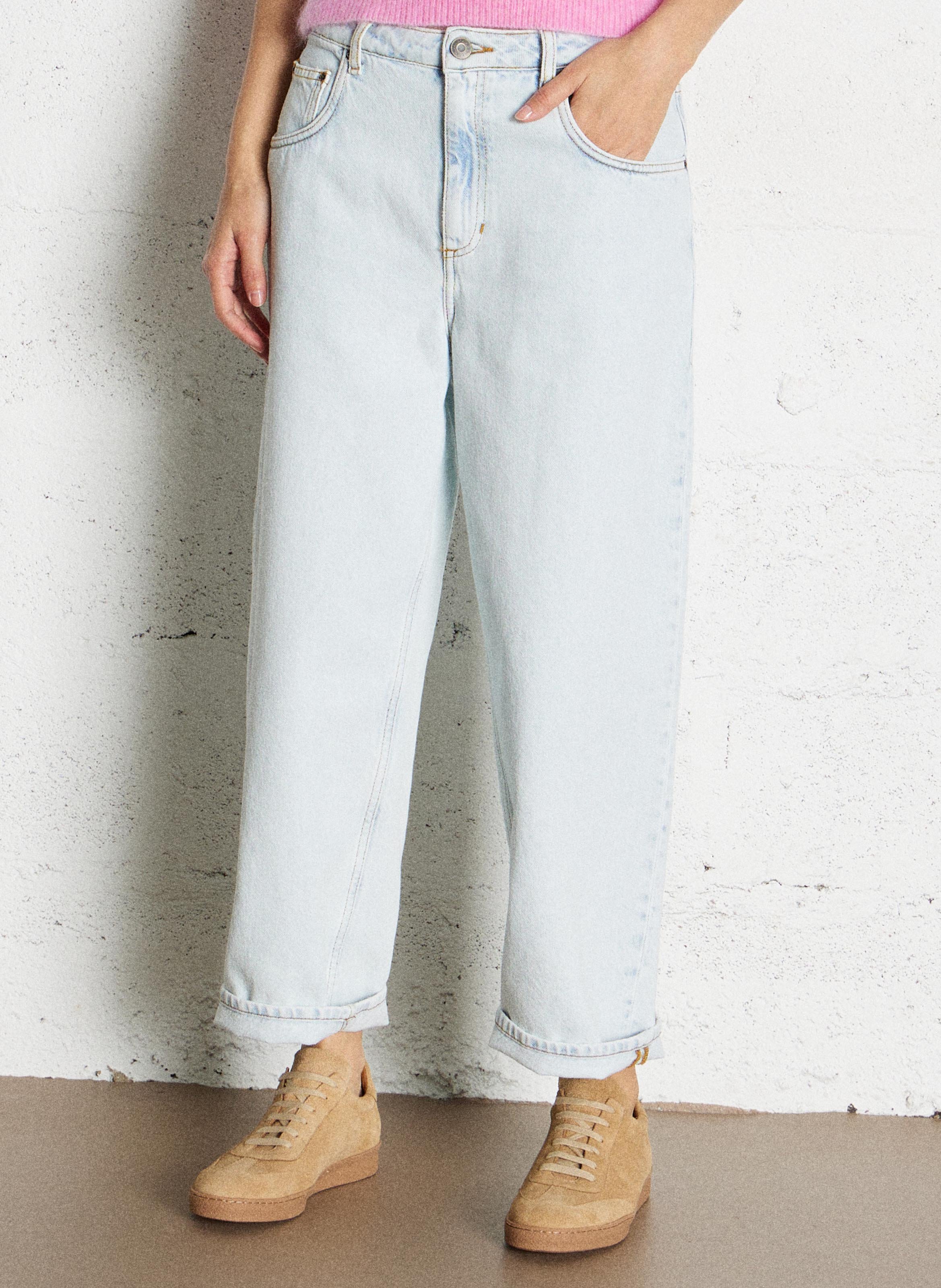 Mom-Jeans aus verwaschenem Denim AMERICAN VINTAGE Blau