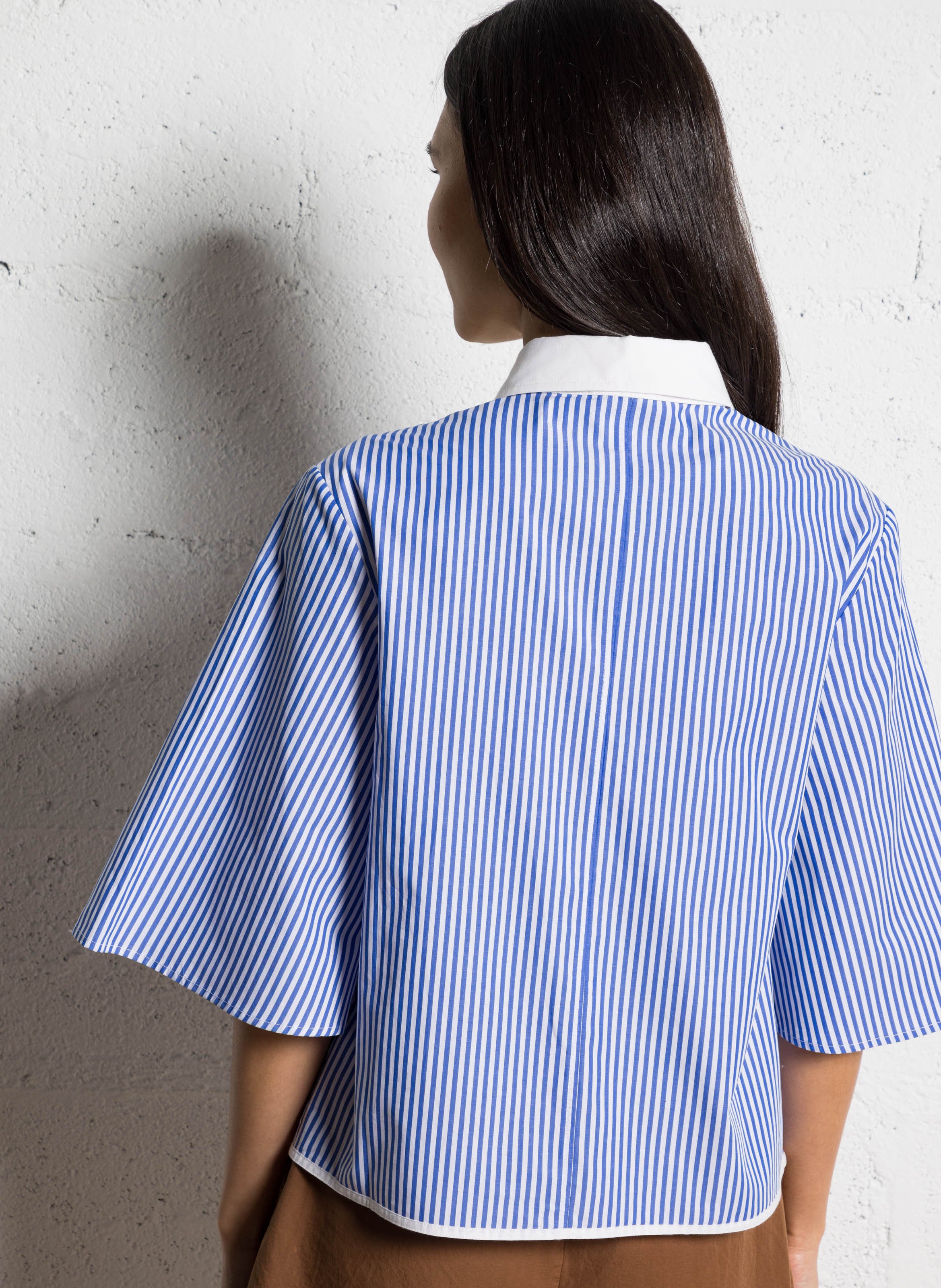 Loose-fit cotton shirt with classic collar TINSELS Blue