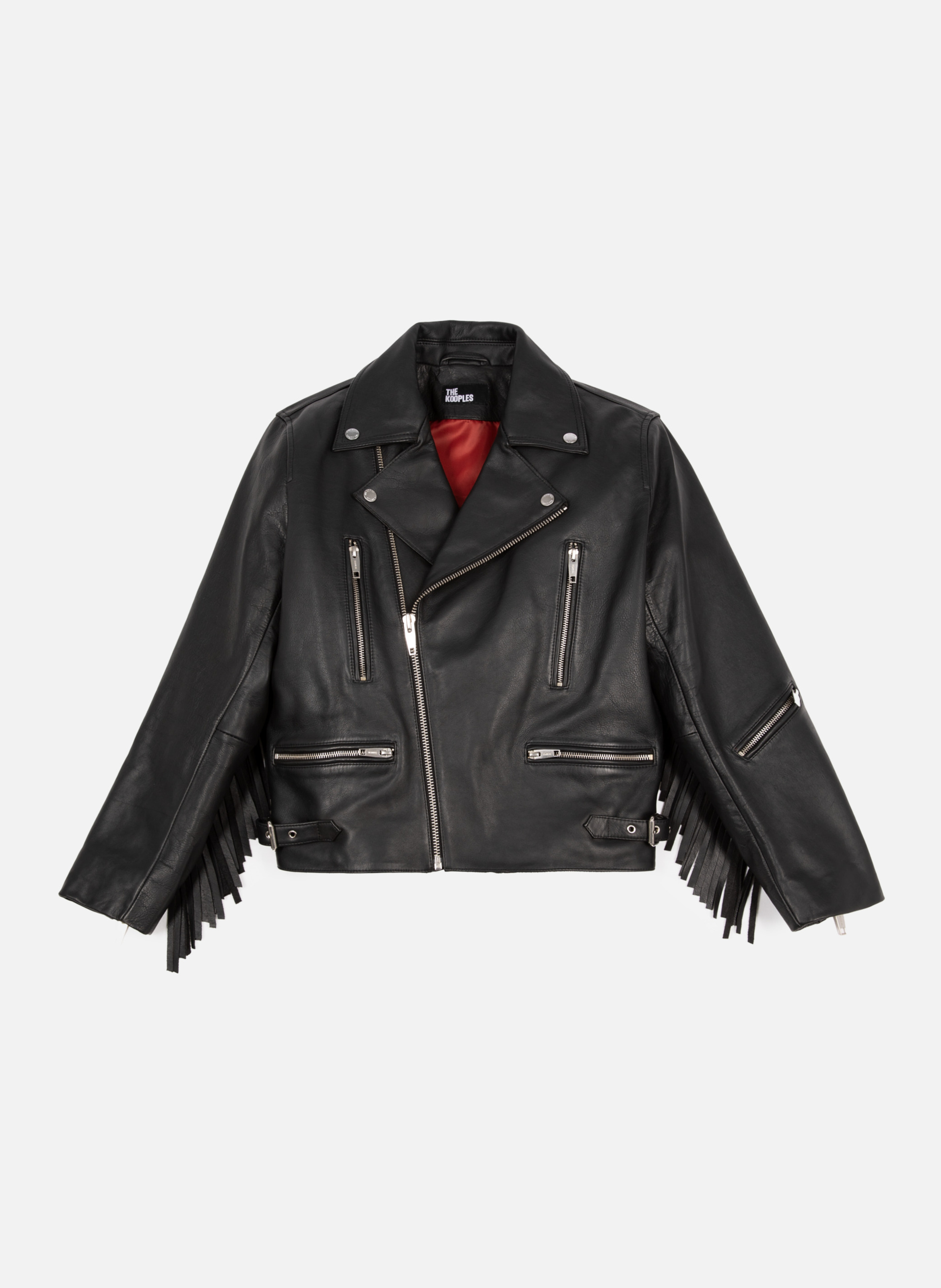 Leather fringed jacket THE KOOPLES Black