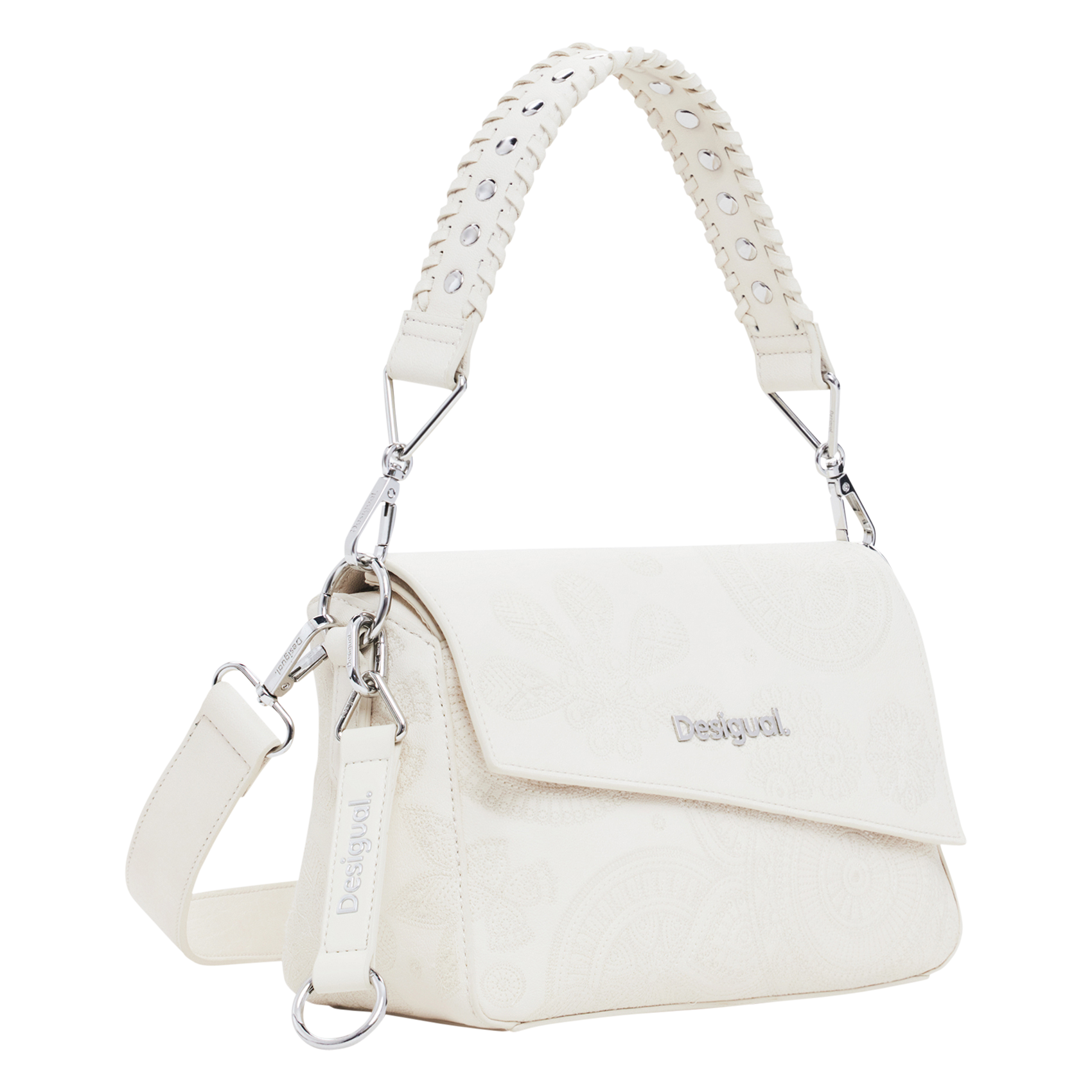 Bolso bandolera de efecto cuero Blanco Desigual Mujer Place