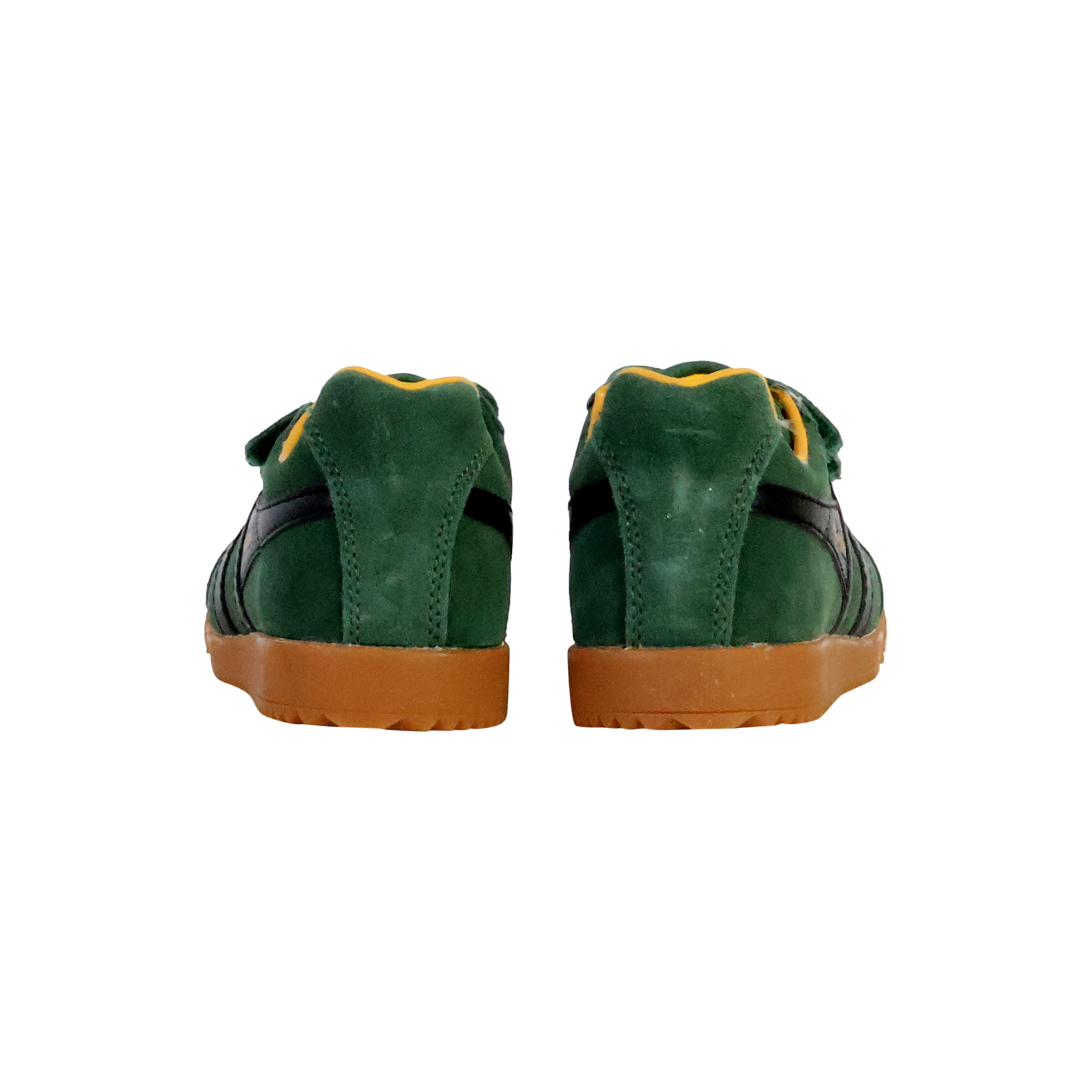 Children's leather sneakers with barrier strap Green