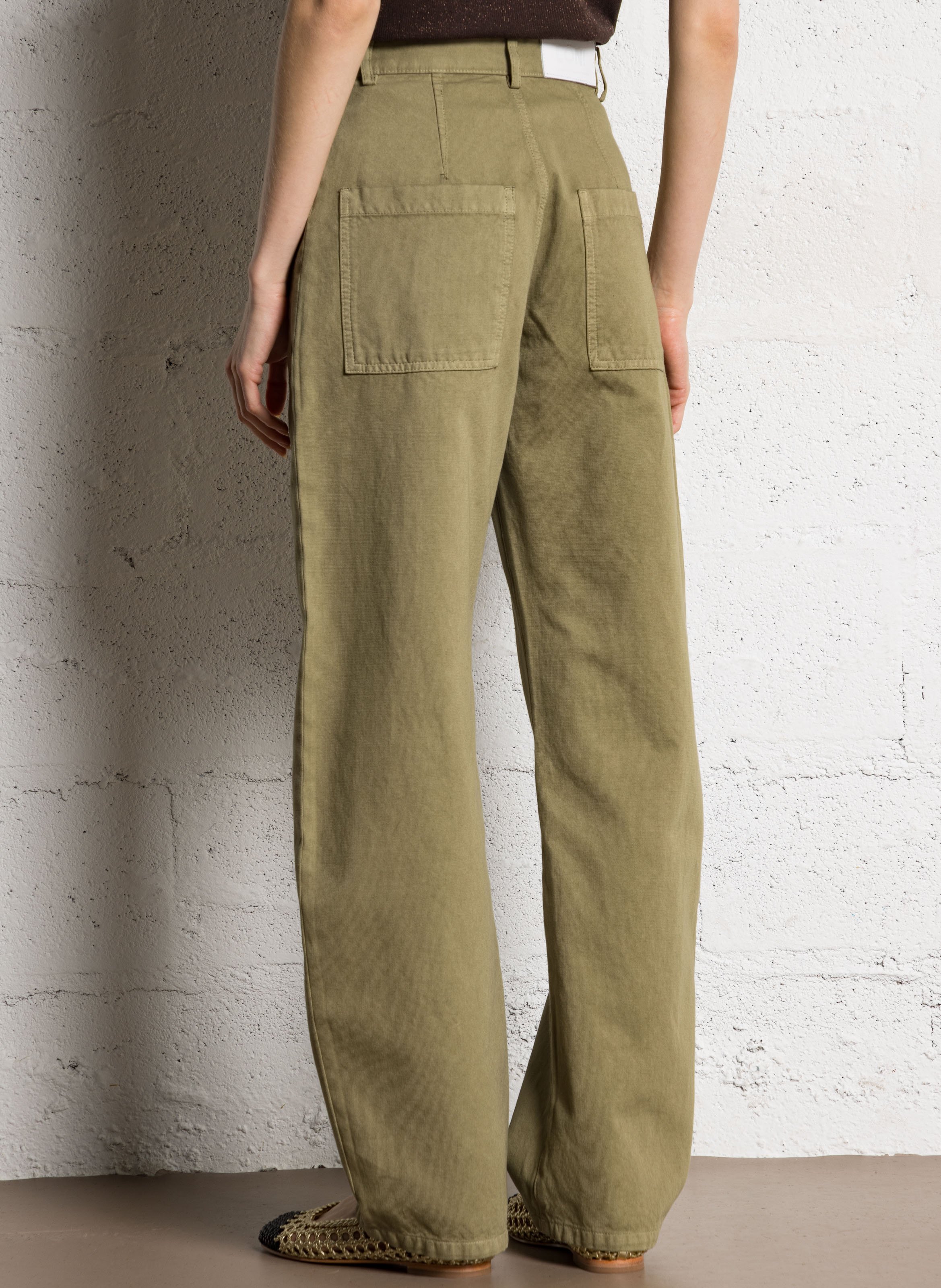 Wide cotton trousers  MARGAUX LONNBERG Green