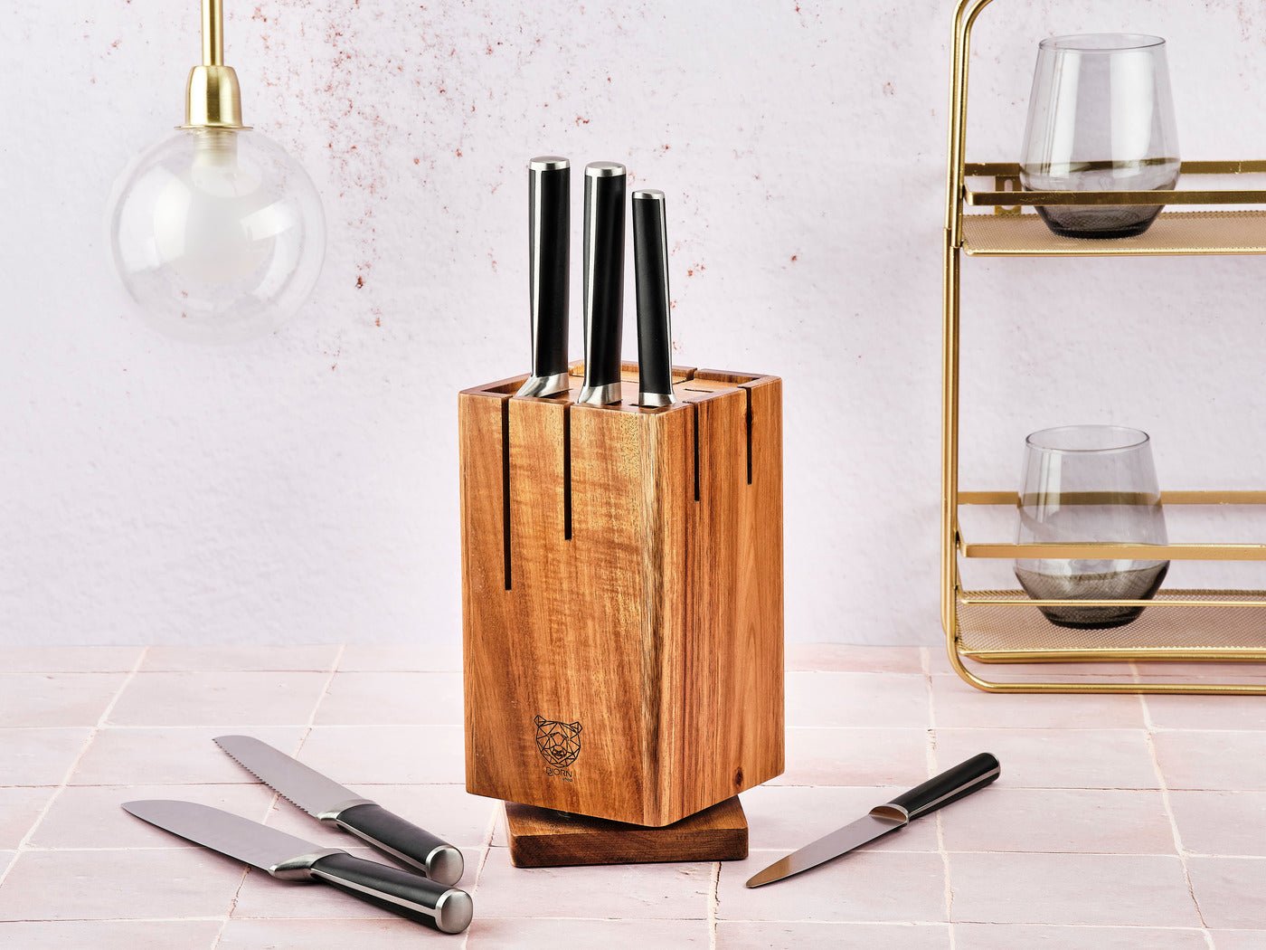 Jona Skagen kitchen knife set - 7 pieces BJORN Black