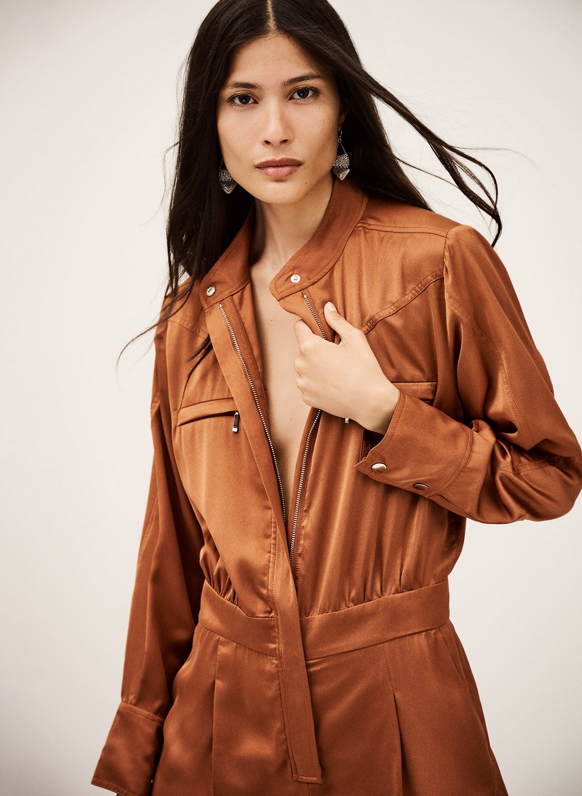 Combinaison droite satinée BA&SH Rose