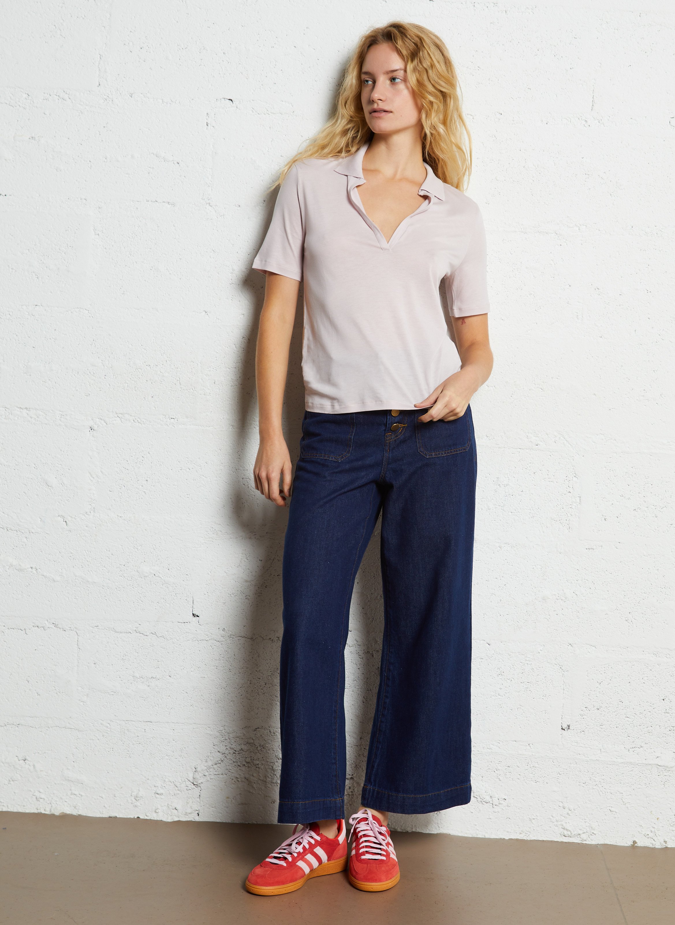 T-shirt ample lin MAJESTIC FILATURES Rose