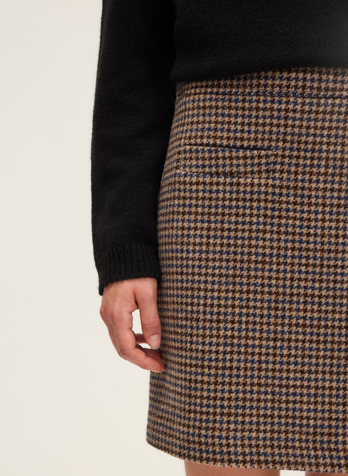 Short straight wool skirt PABLO Beige