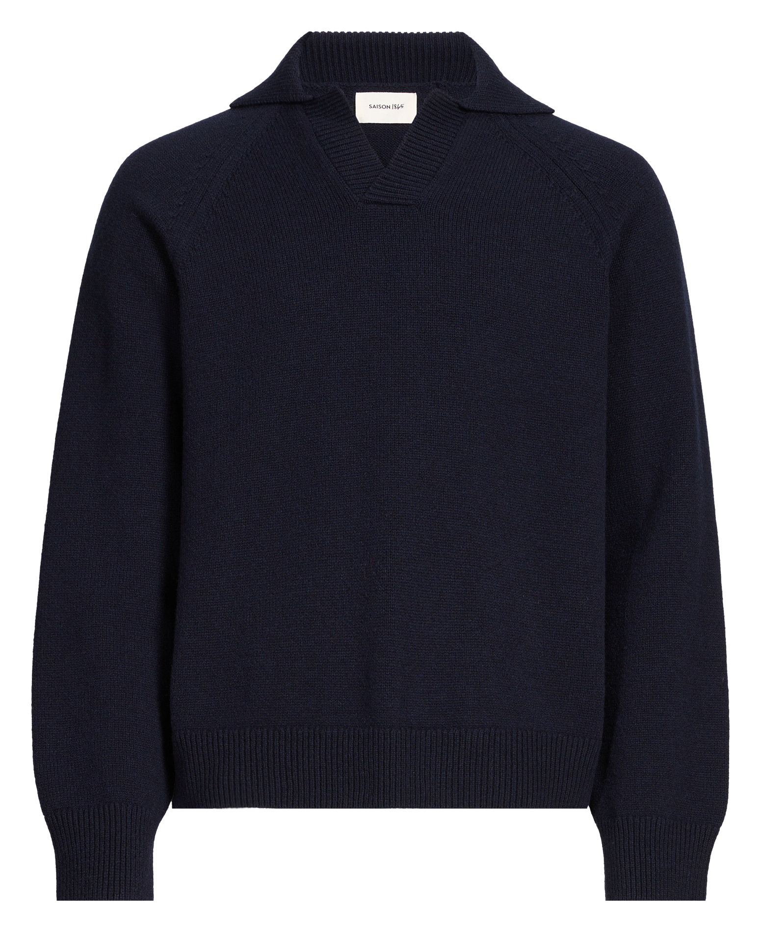 Gerade geschnittener Wollpullover mit Polokragen SAISON 1865 Blau