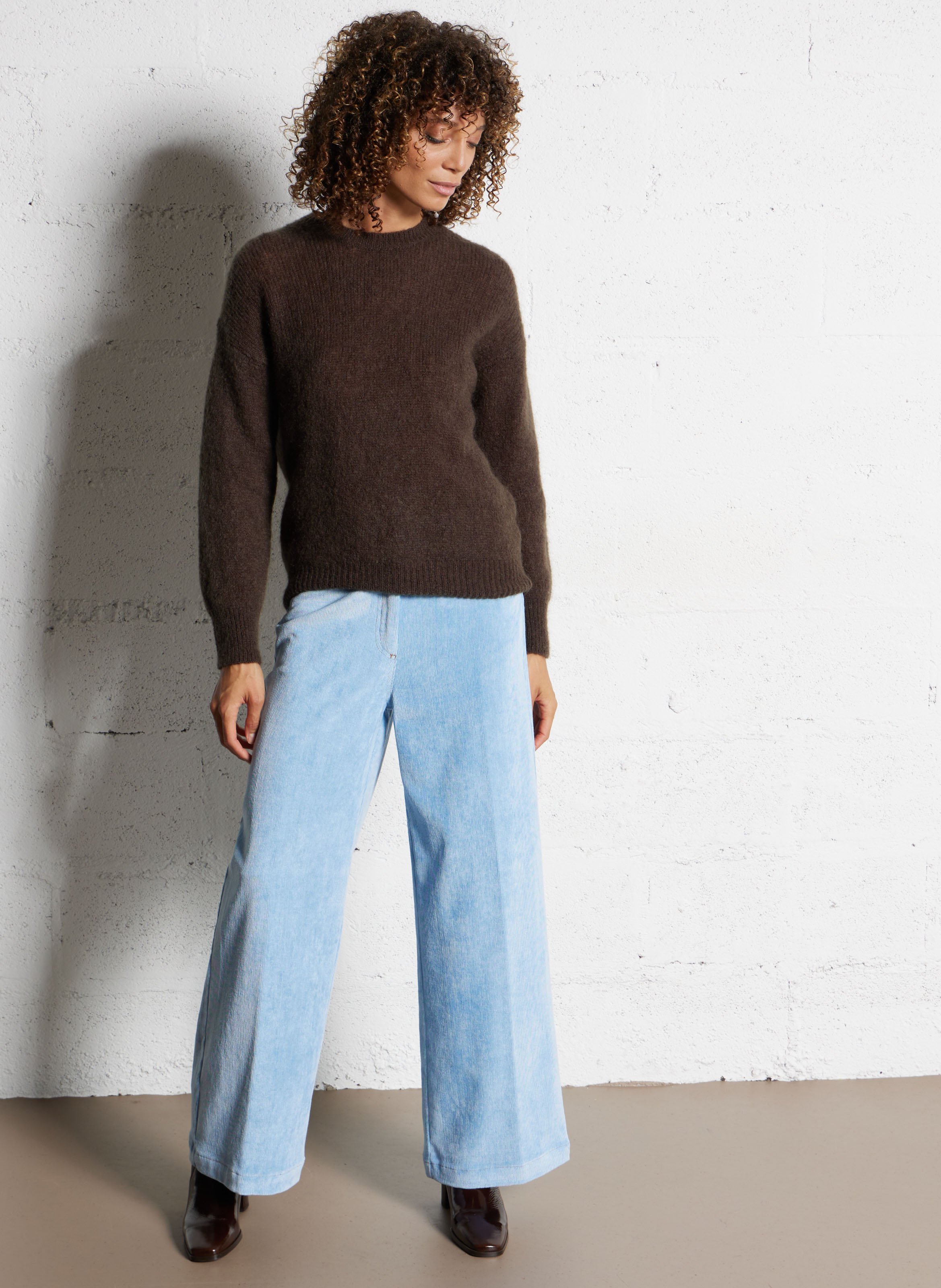 Pull col rond POMANDERE Kaki