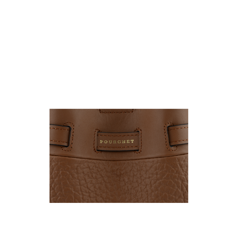 Shoulder bag - cowhide leather POURCHET Brown