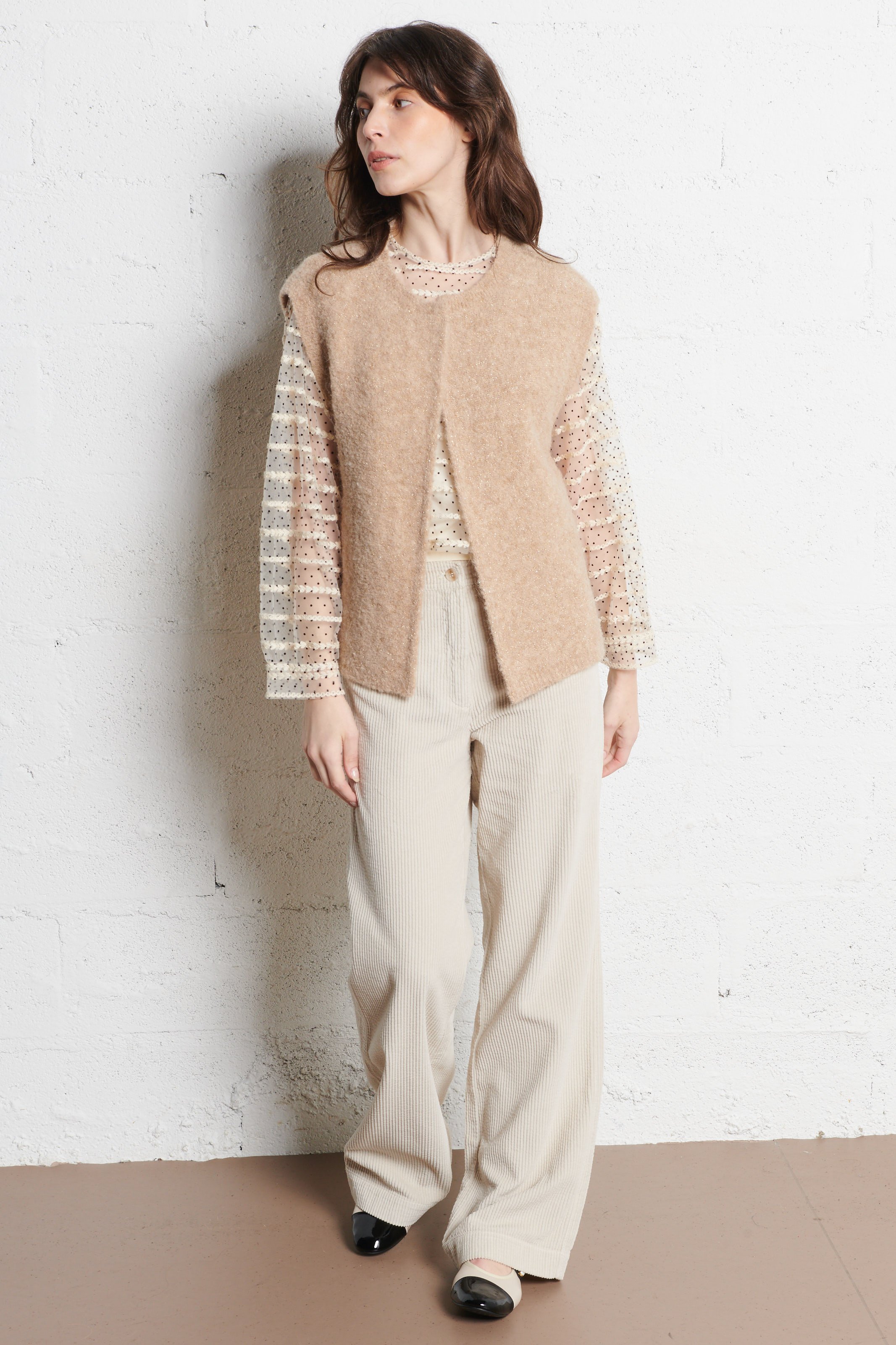 Pantalon droit en coton HARTFORD Beige