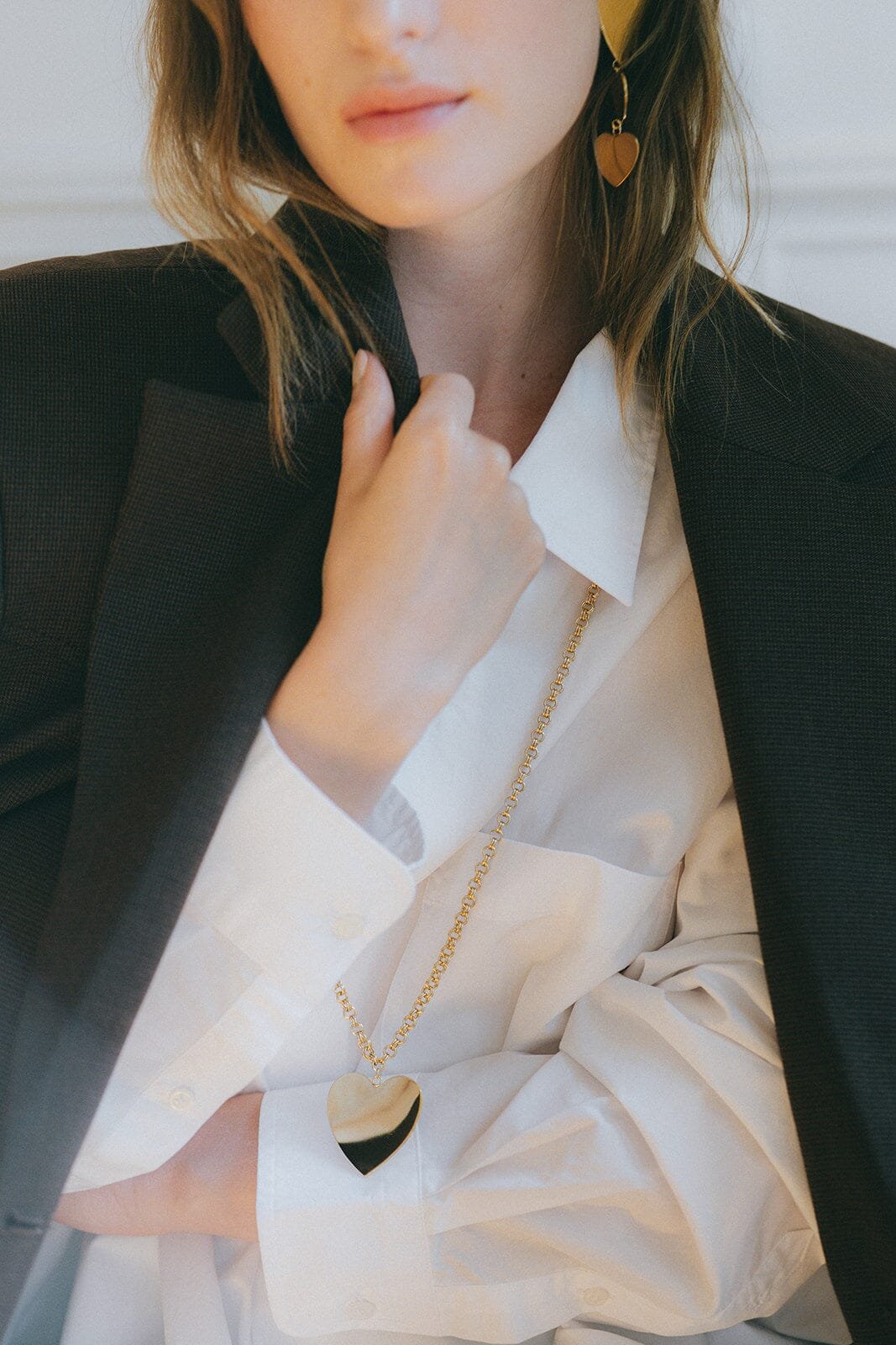 Silver plated heart pendant MONSIEUR SIMONE Silver