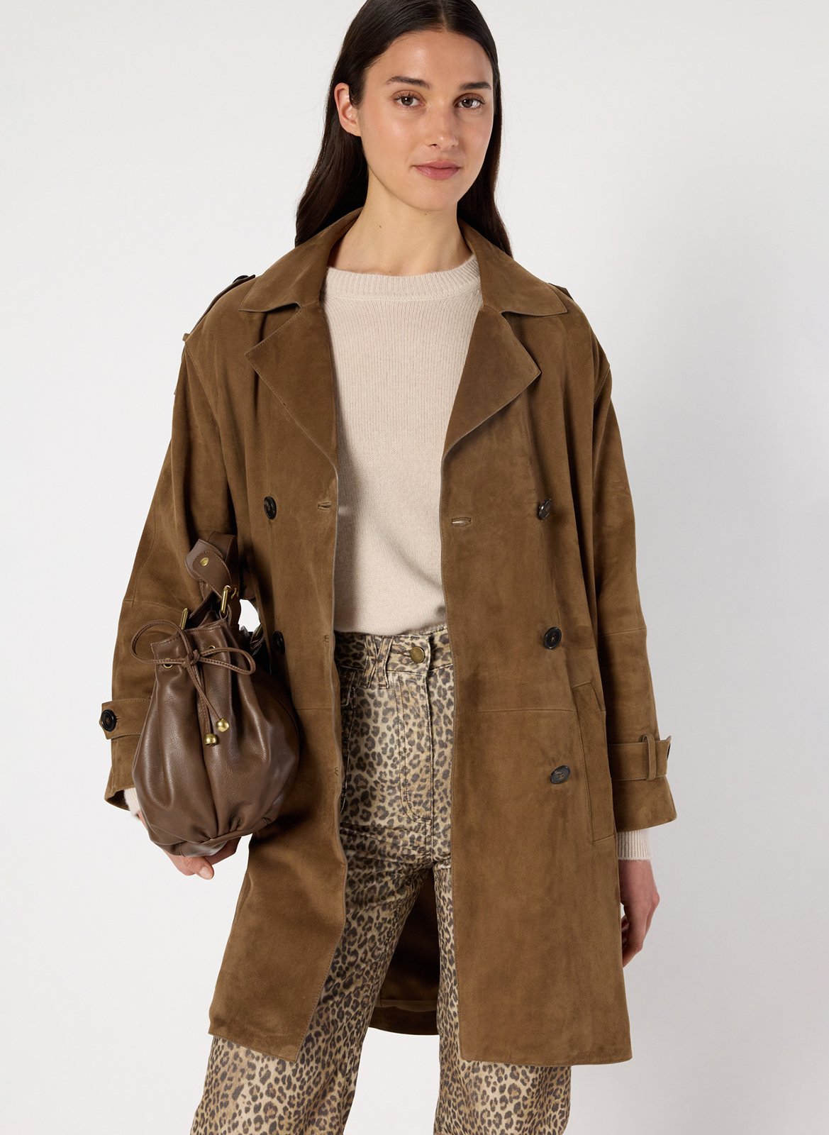 Ledermantel mit Reverskragen GERARD DAREL Braun