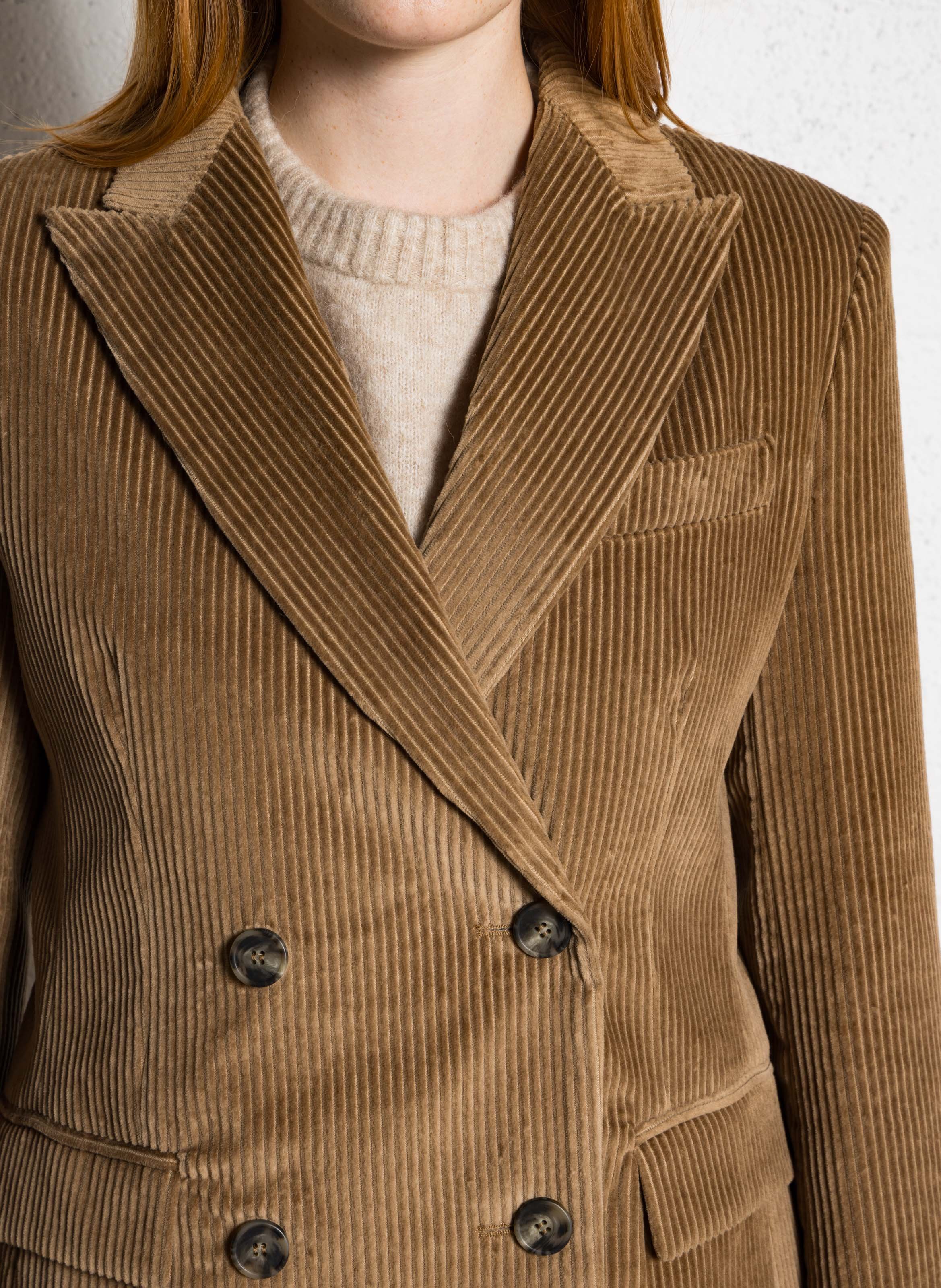 Straight corduroy tailored jacket MAX MARA WEEK END Brown