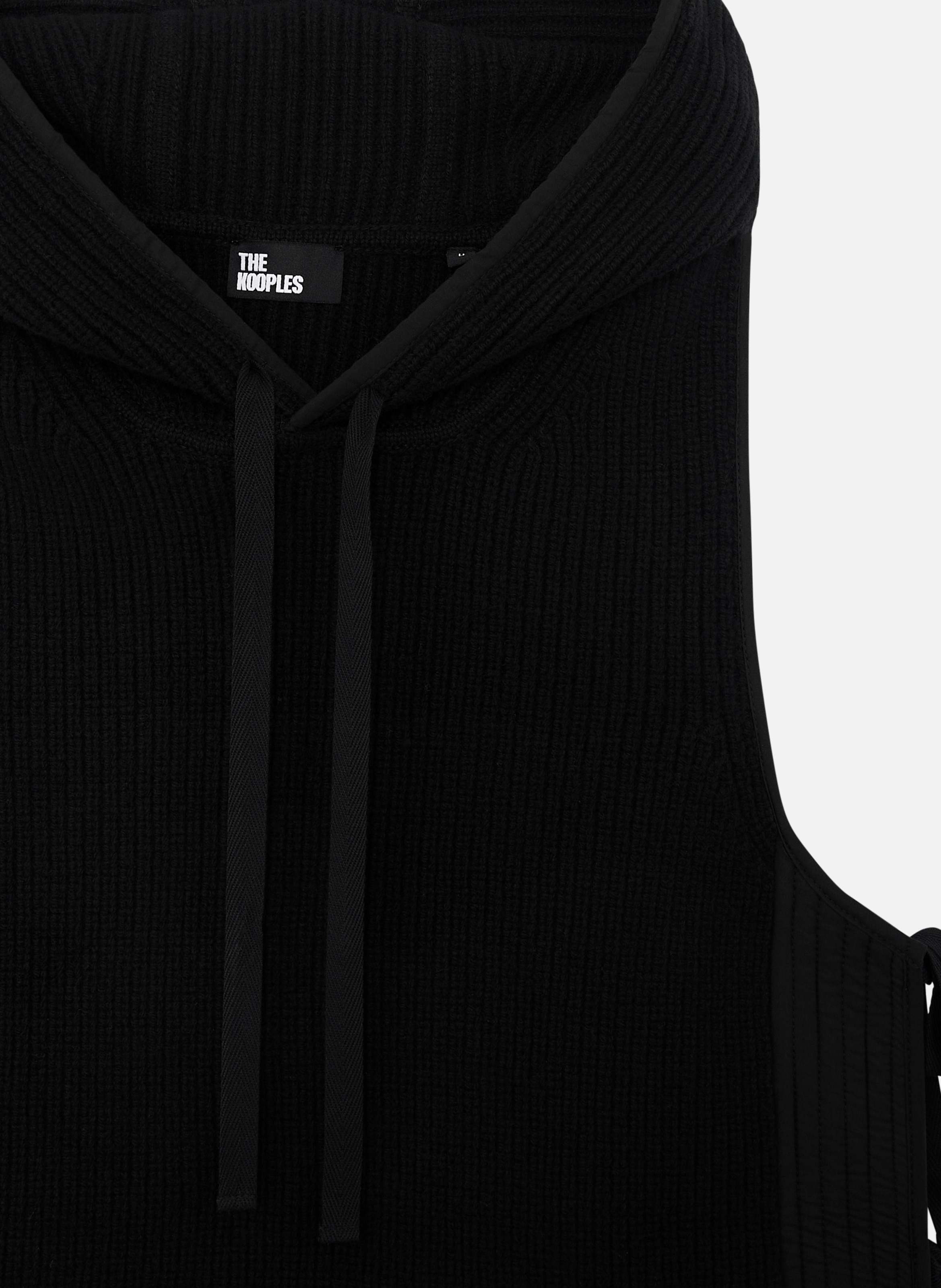 Wool and cotton gilet Black