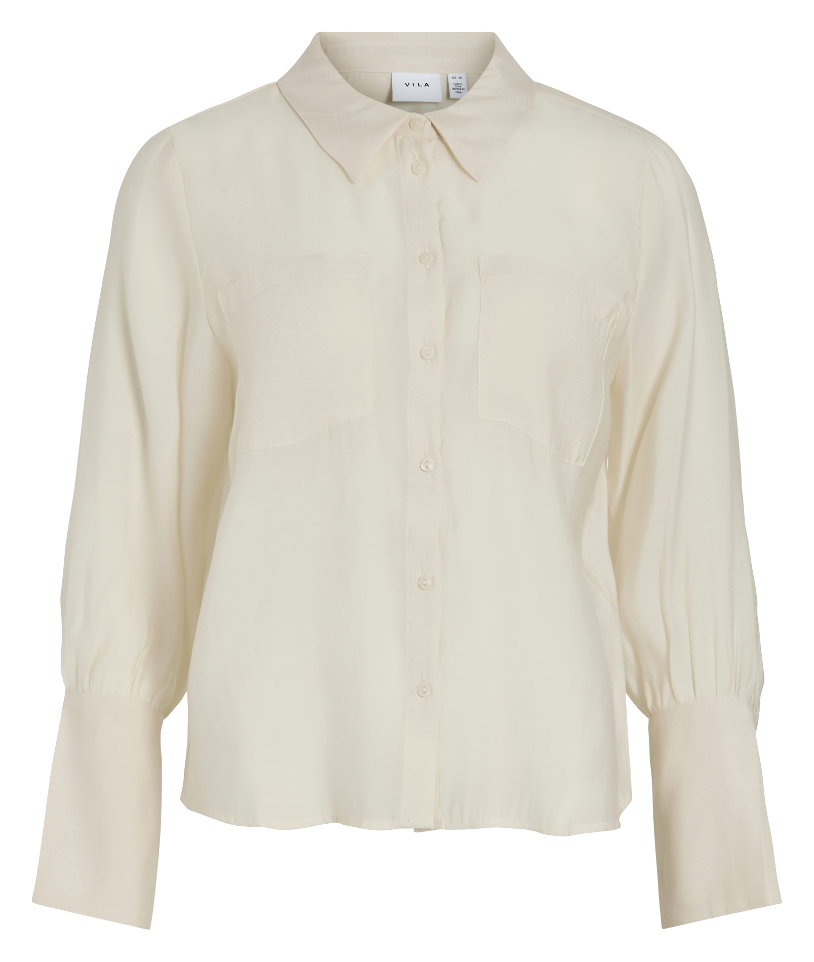 Chemise cintrée col classique VILA Beige