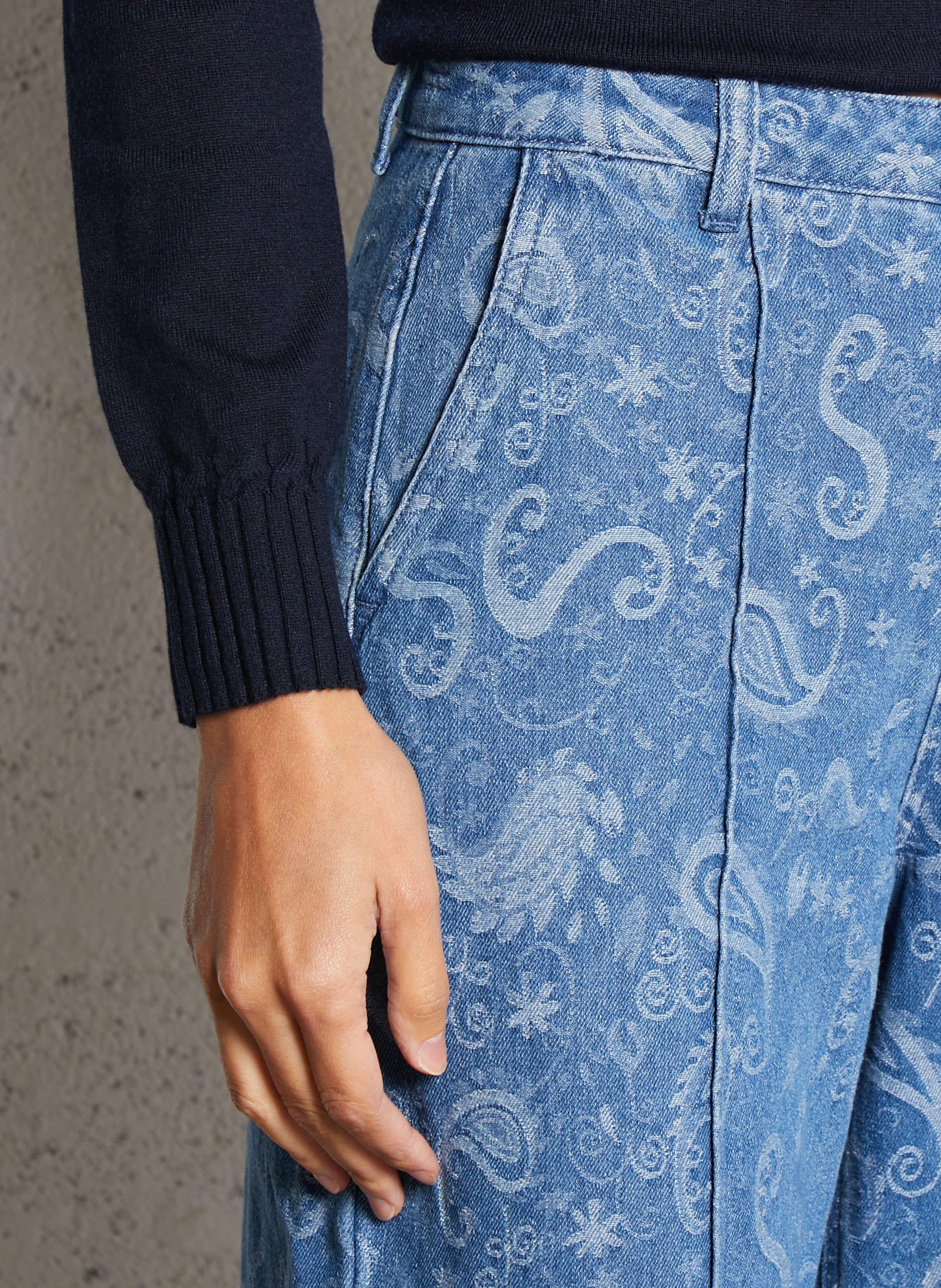 Jean large taille haute à motifs LA PETITE ETOILE Jean Stone