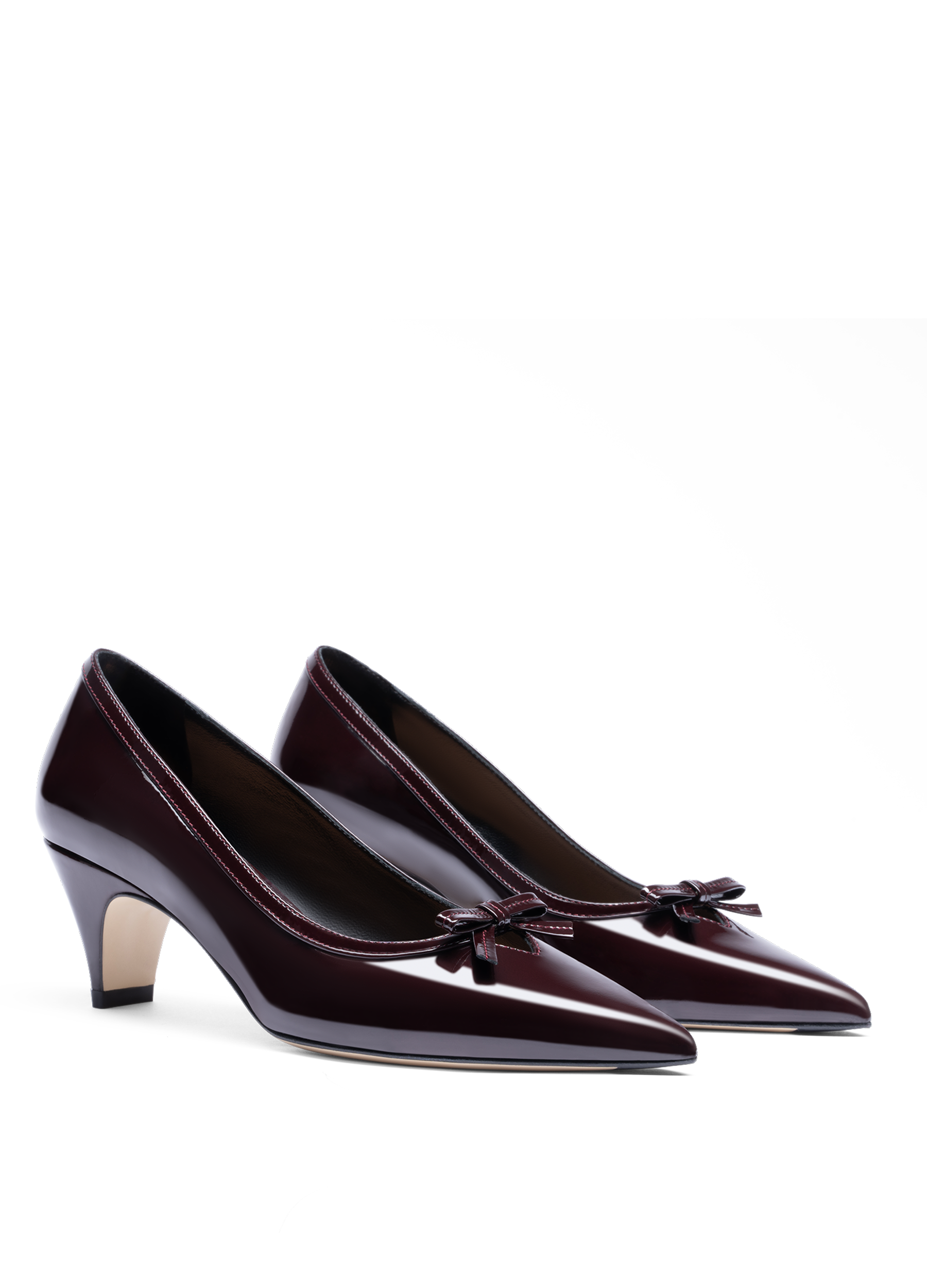 Burgundy patent leather pumps PARALLELE PARIS Red