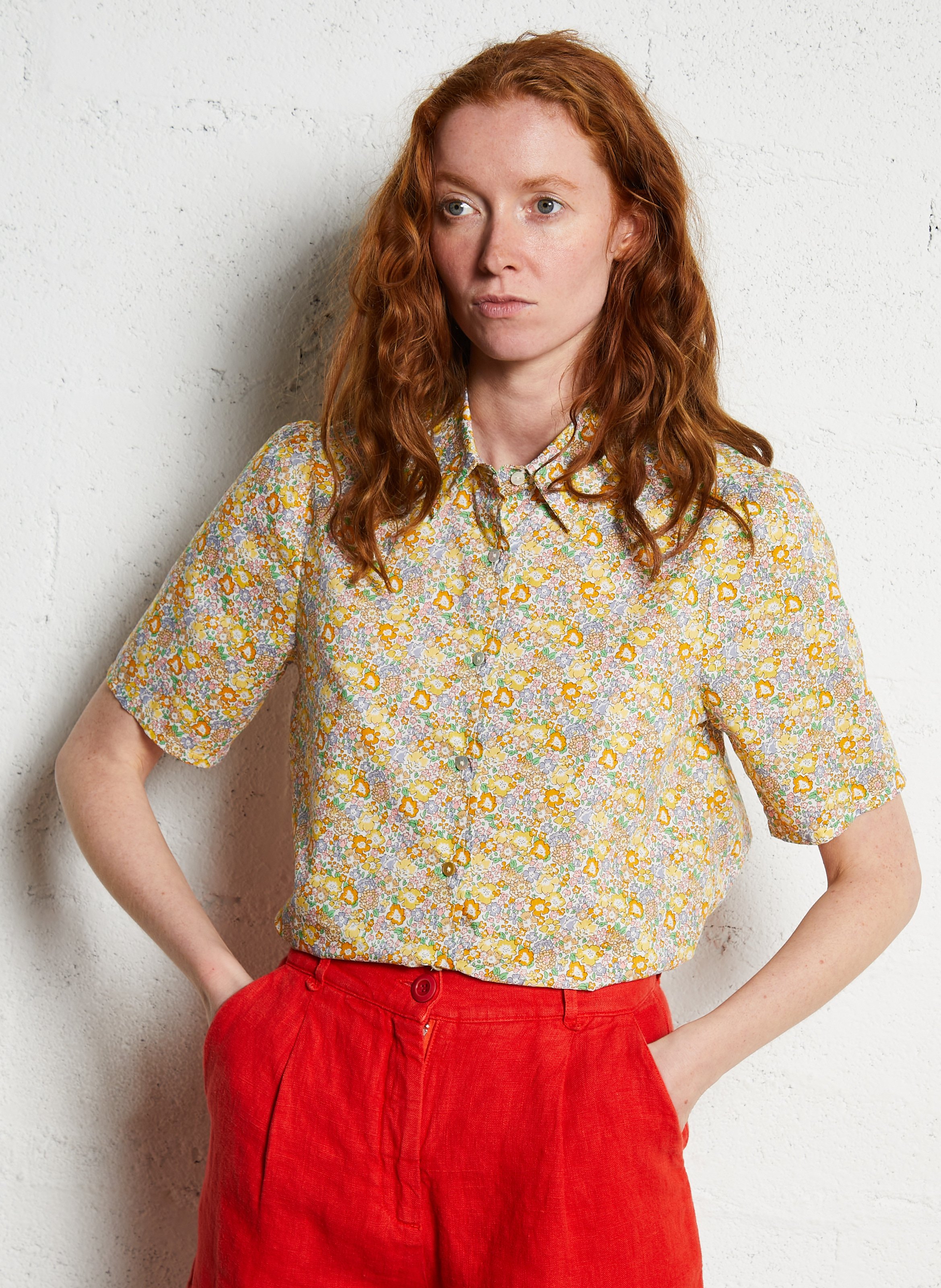 Chemise col claudine en coton EMILE ET IDA