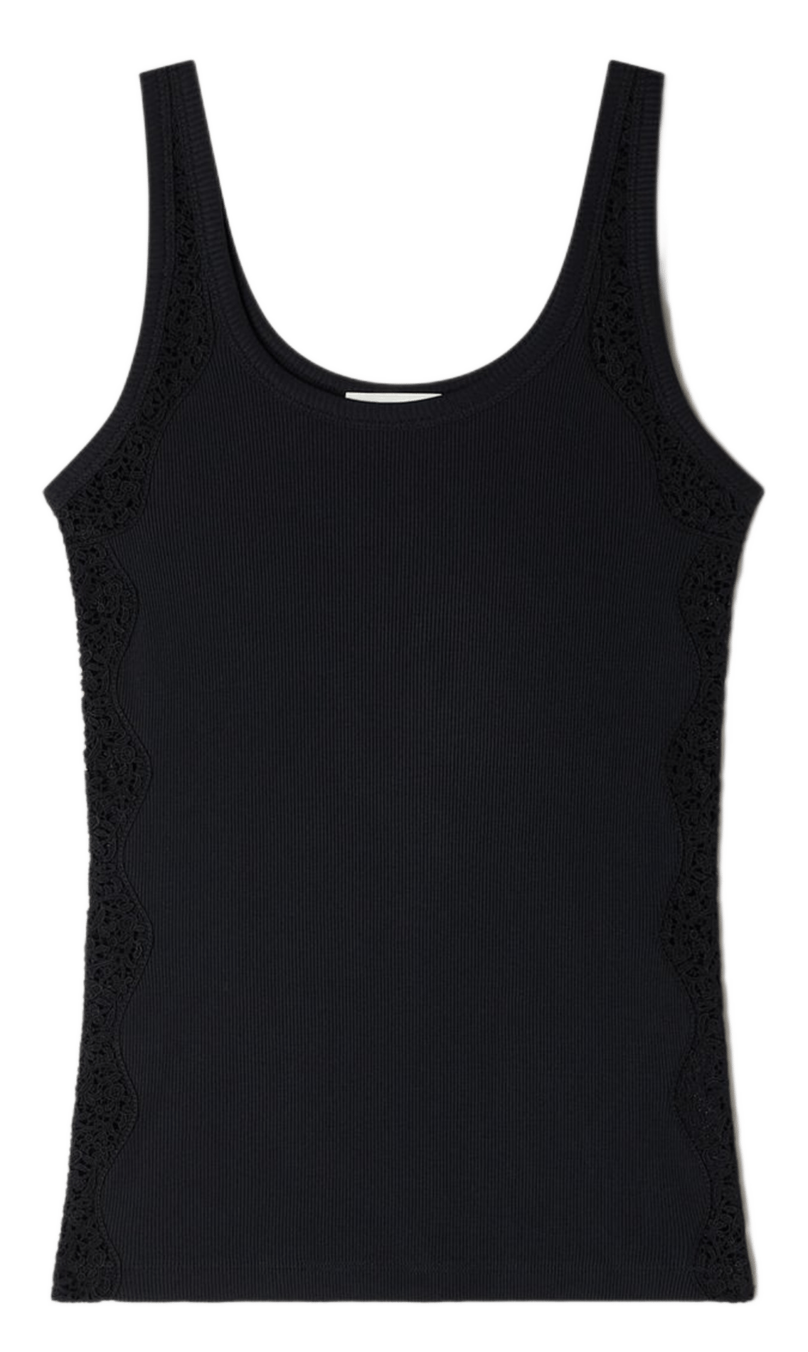 Katoenen singlet met ronde hals en borduurwerk SANDRO Zwart