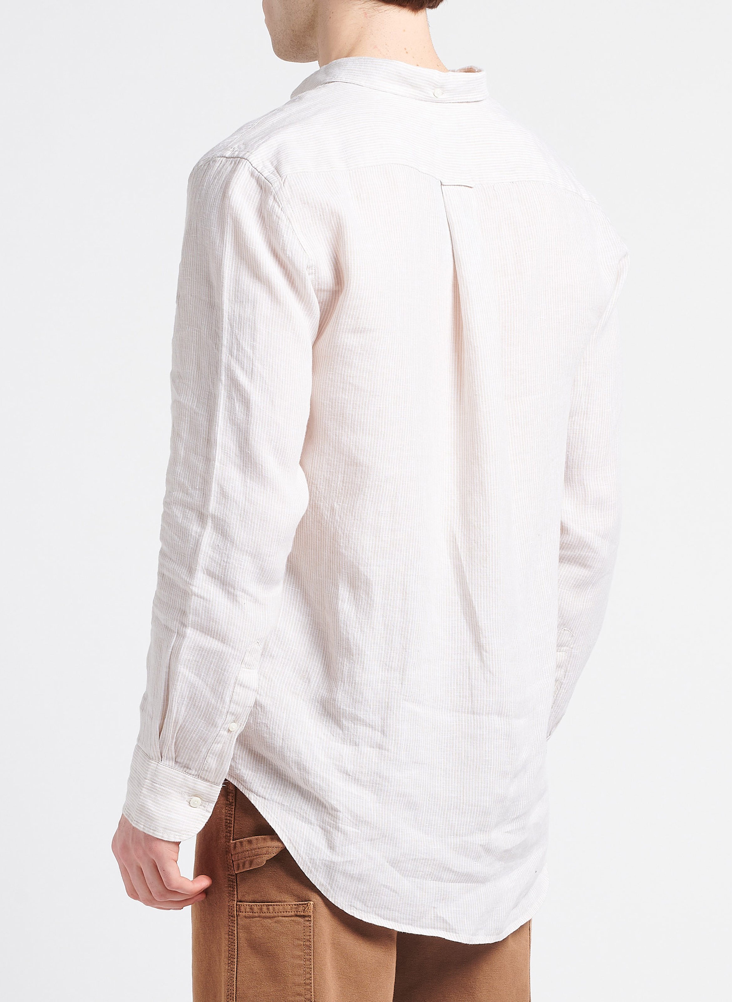 Regular-fit striped linen shirt with button-down collar GANT Grey