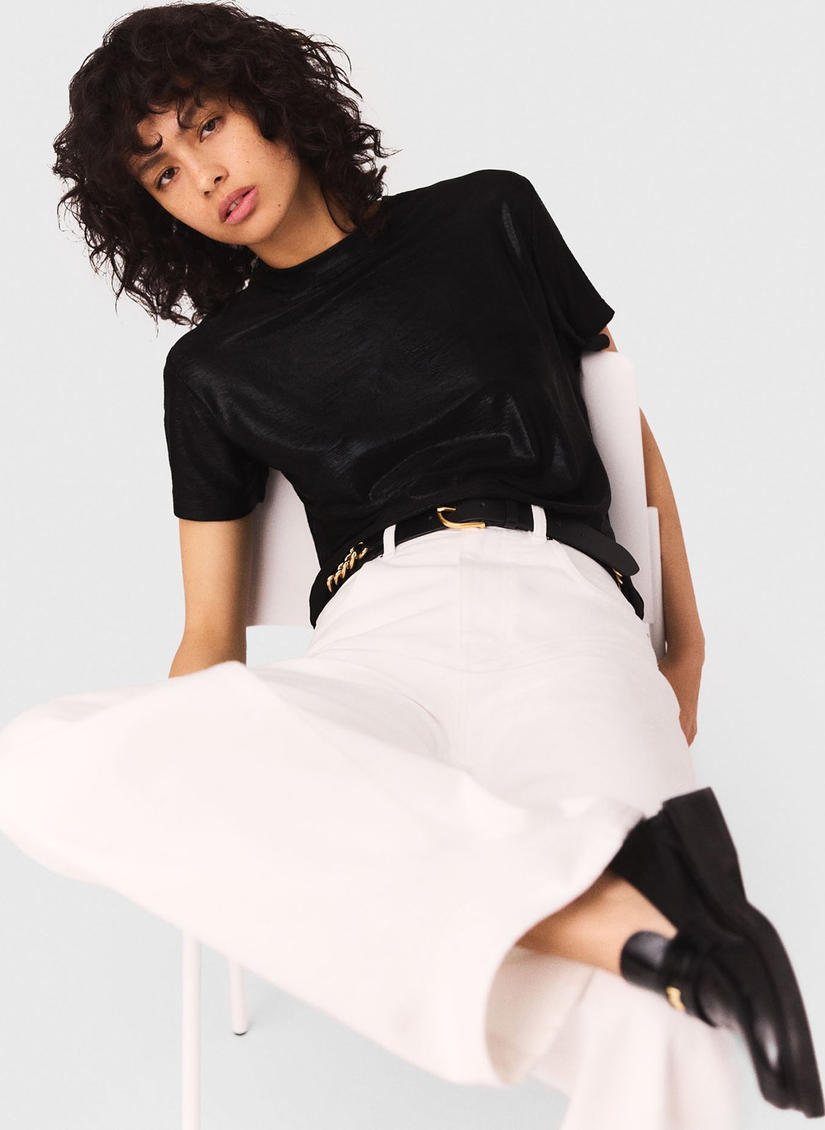 Pailletten T-Shirt MAJE Schwarz