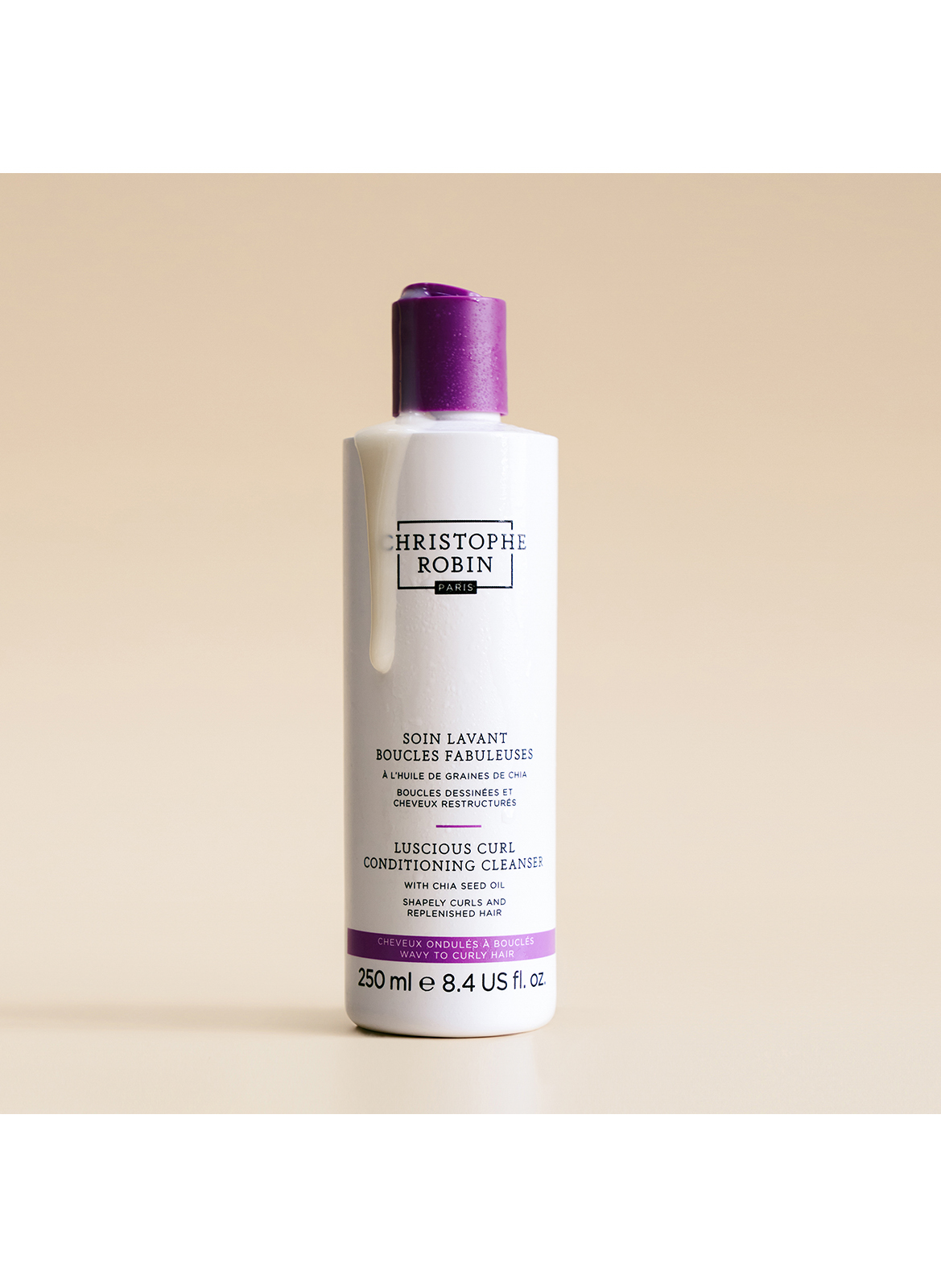 Luscious-Curl Conditioning Cleanser - Pflegeshampoo für lockiges Haar mit Chiasamen CHRISTOPHE ROBIN No color