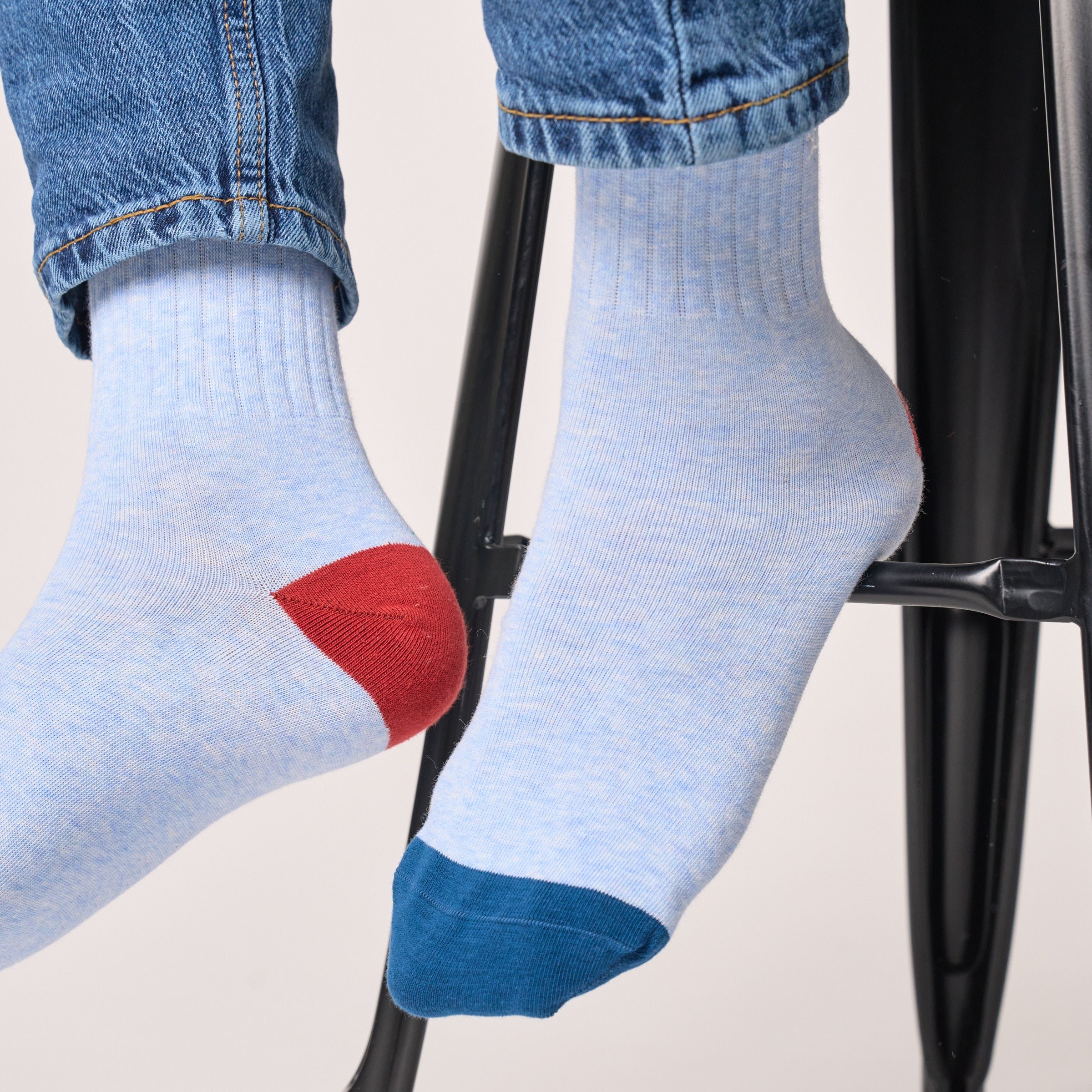 Combed cotton retro socks Blue