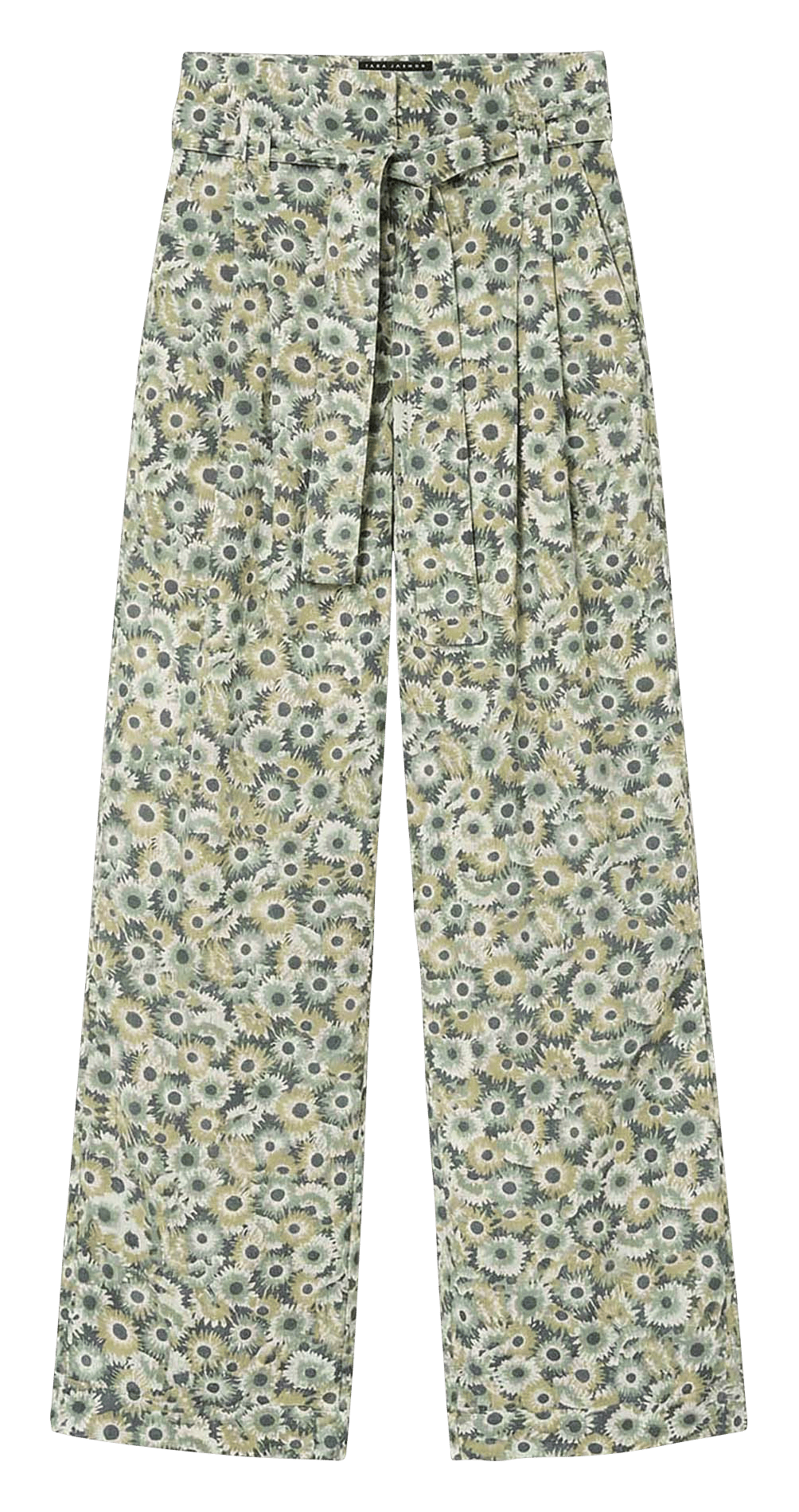 Pantalon ceinturé taille haute à motif TARA JARMON Vert