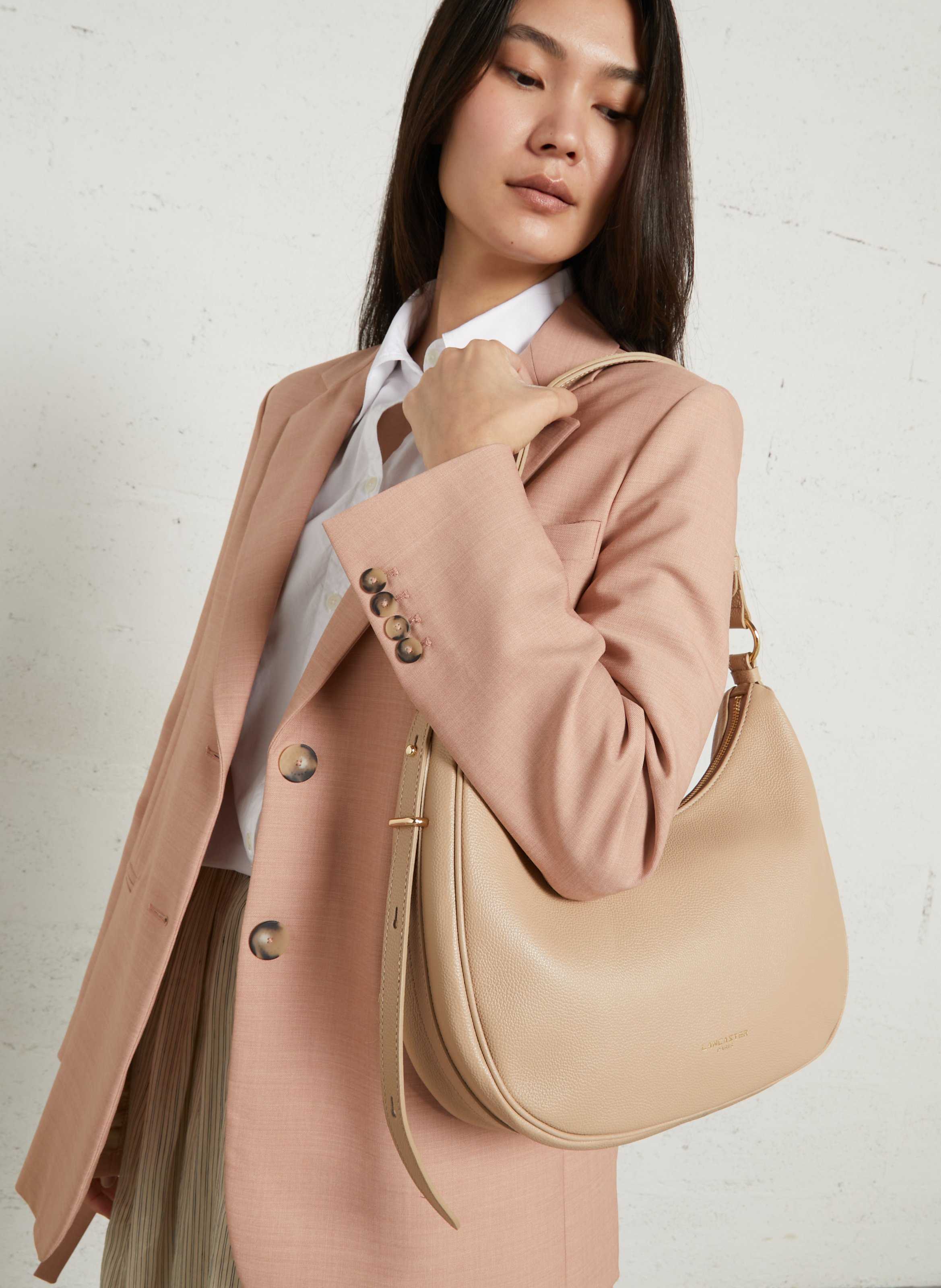 Umhängetasche aus Leder LANCASTER PARIS Beige