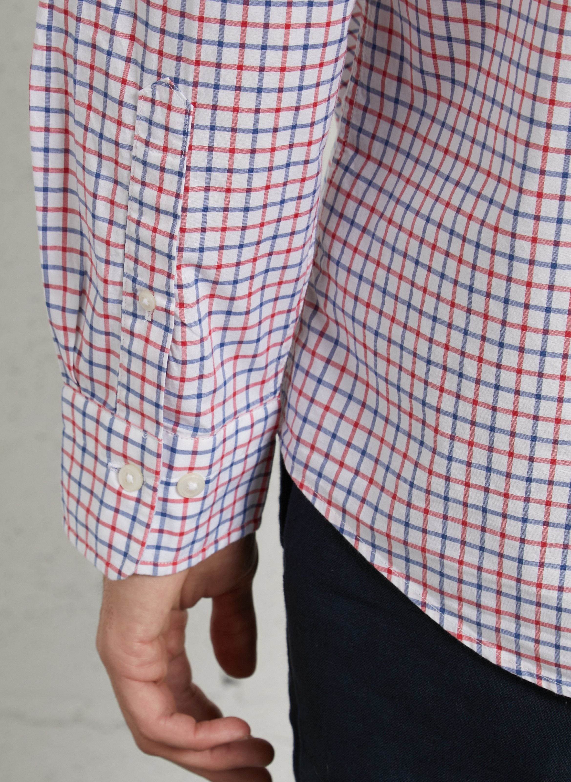 Chemise regular-fit col américain à carreaux en coton GANT Rouge