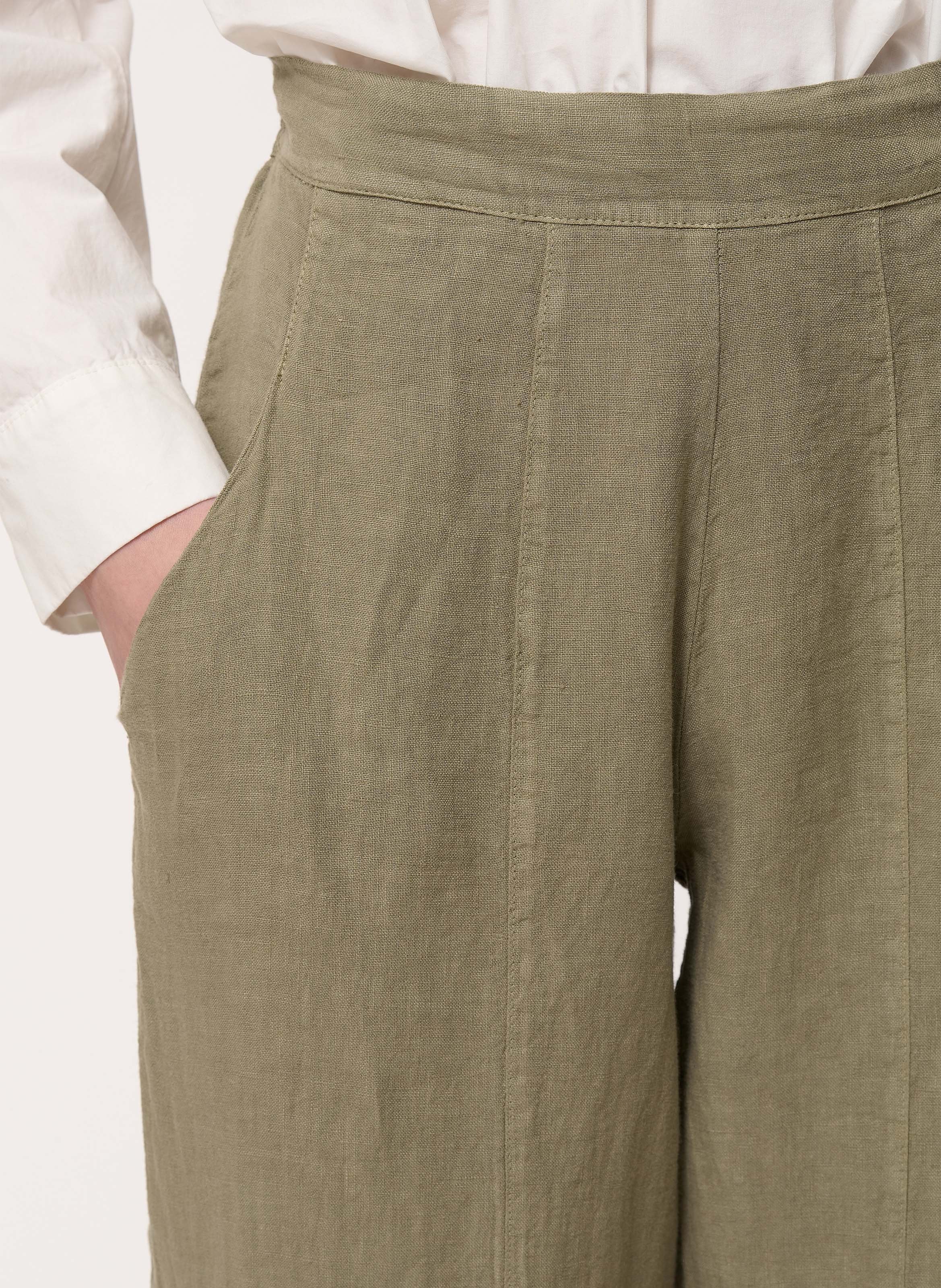 Straight linen trousers HUMILITY Green