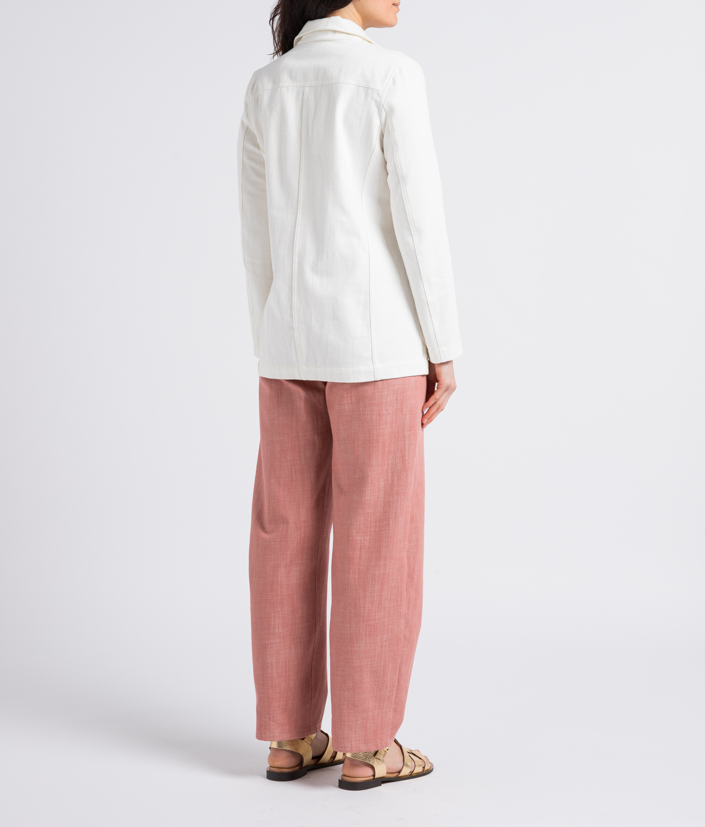 Jasje van denimachtige stof met reverskraag ATTIC AND BARN Beige