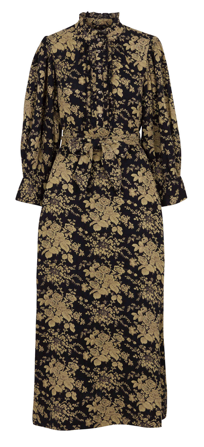 Gerade geschnittenes Maxikleid aus Baumwolle ANTIK BATIK Schwarz