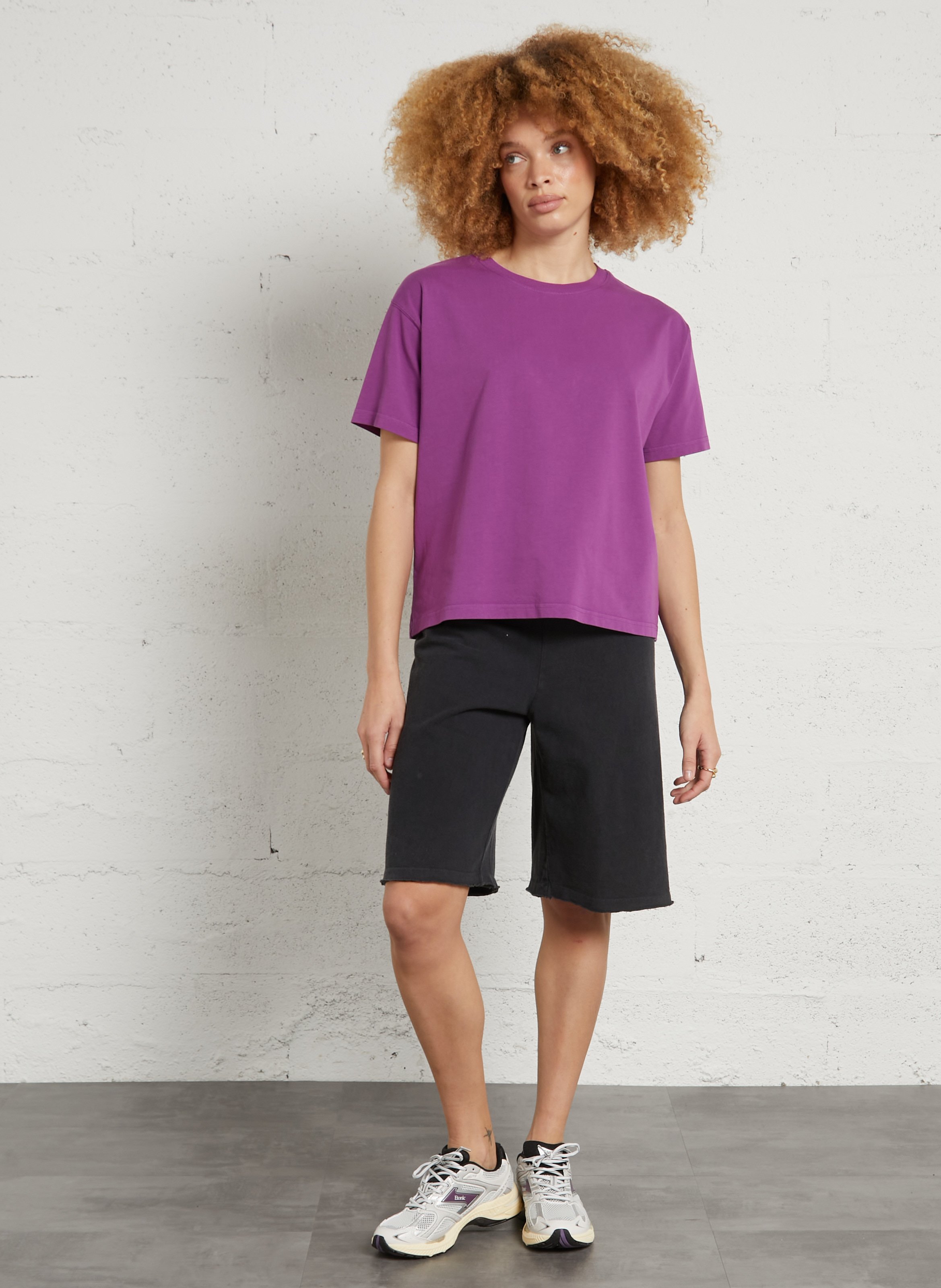 Loose-fit round-neck cotton T-shirt AMERICAN VINTAGE Purple