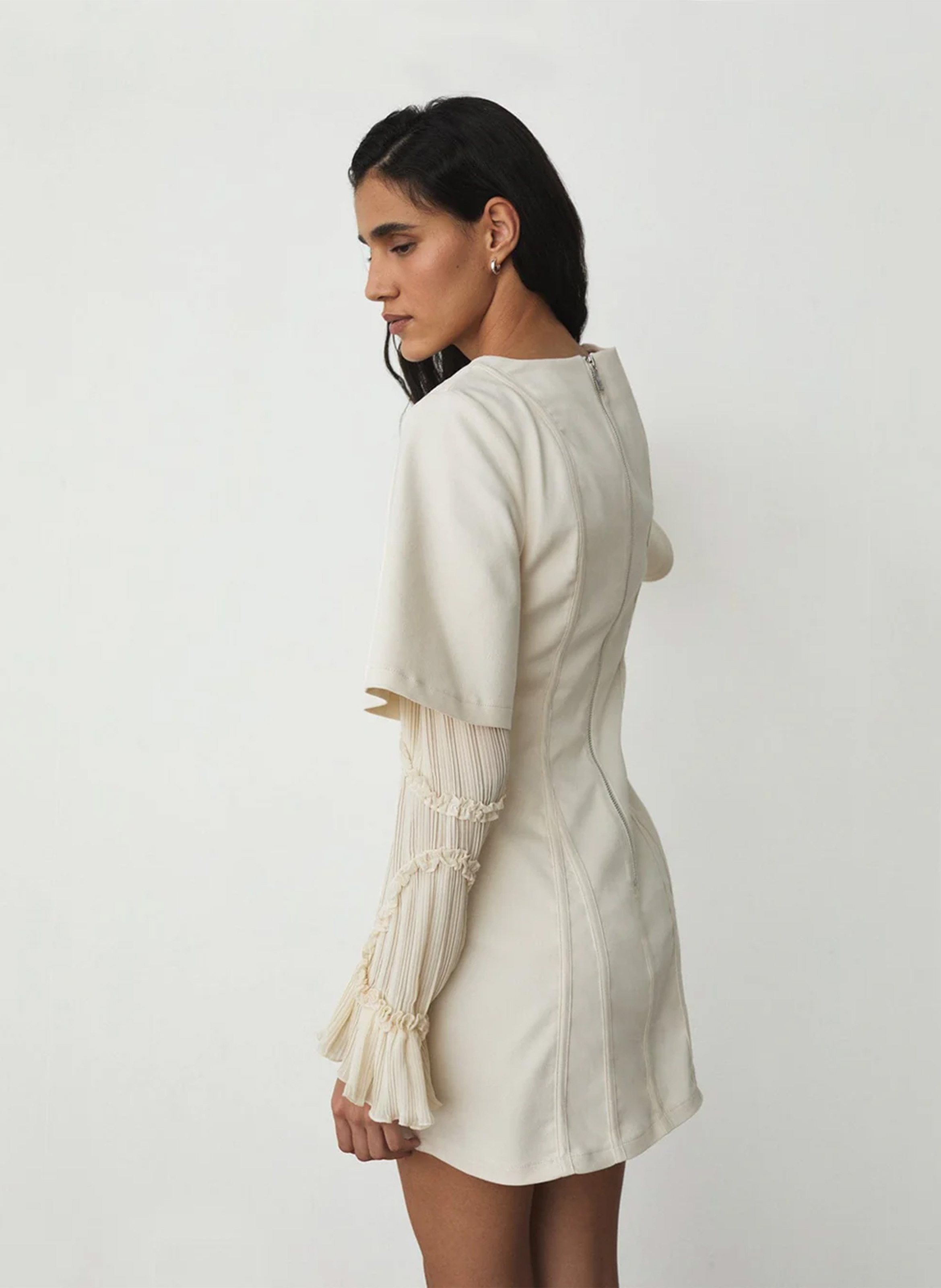 Robe courte col rond LAAGAM Blanc