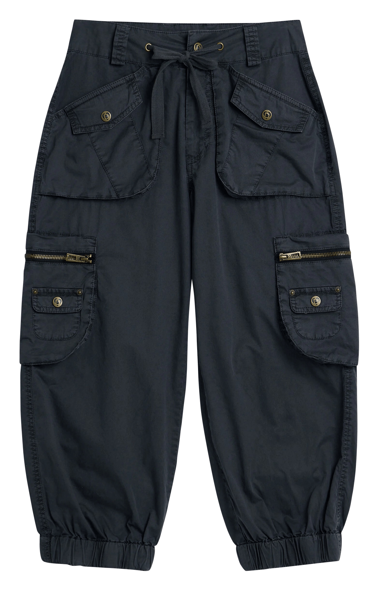 Wijde katoenen capri-broek DESIGUAL Zwart