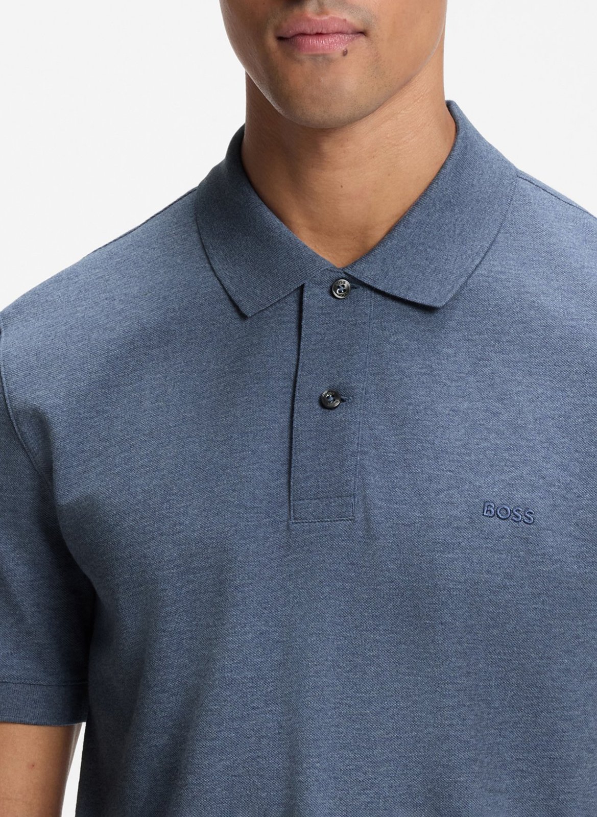 Polo manches courtes droit uni BOSS Bleu