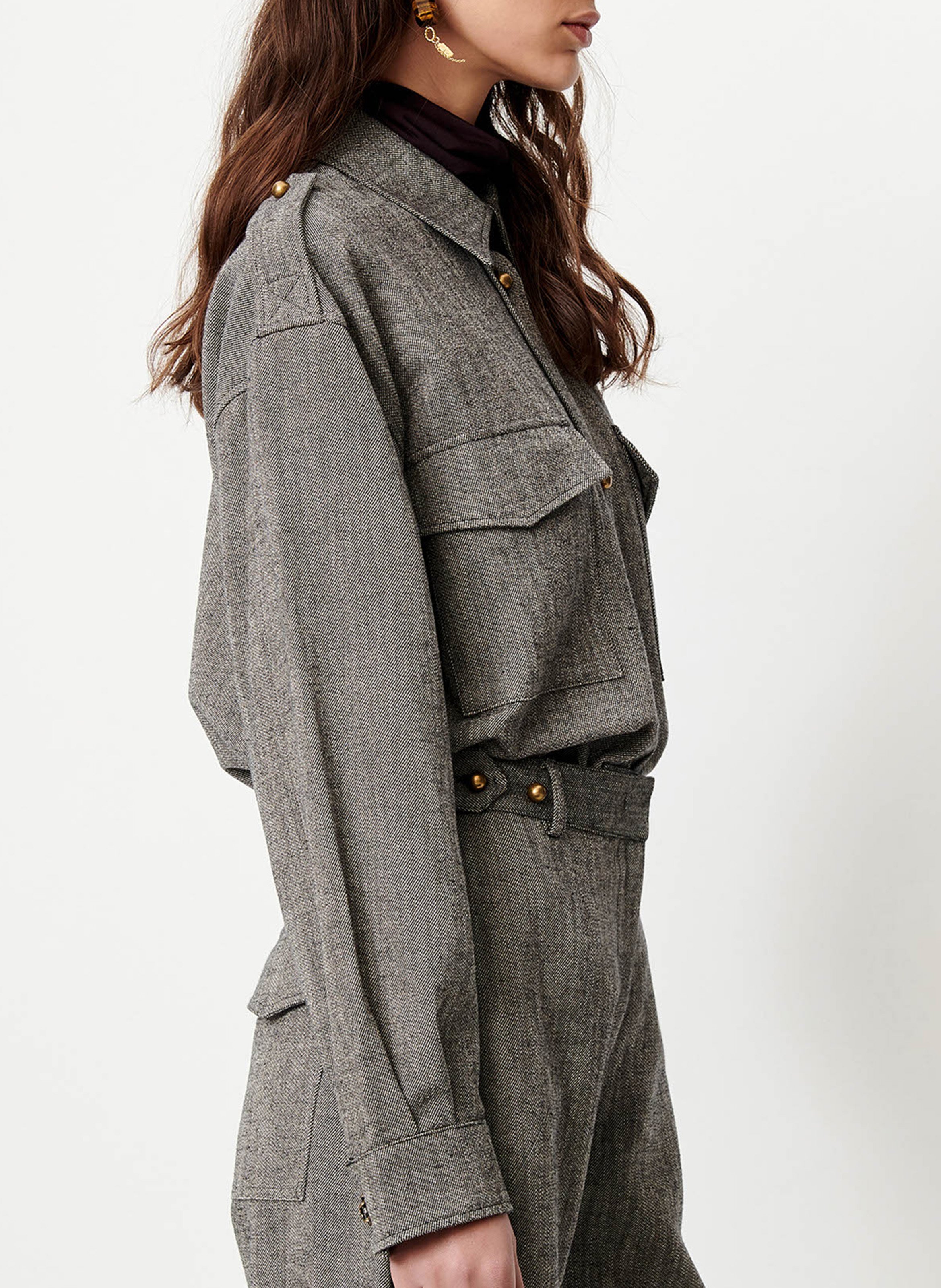 Straight heathered shirt SESSUN Grey