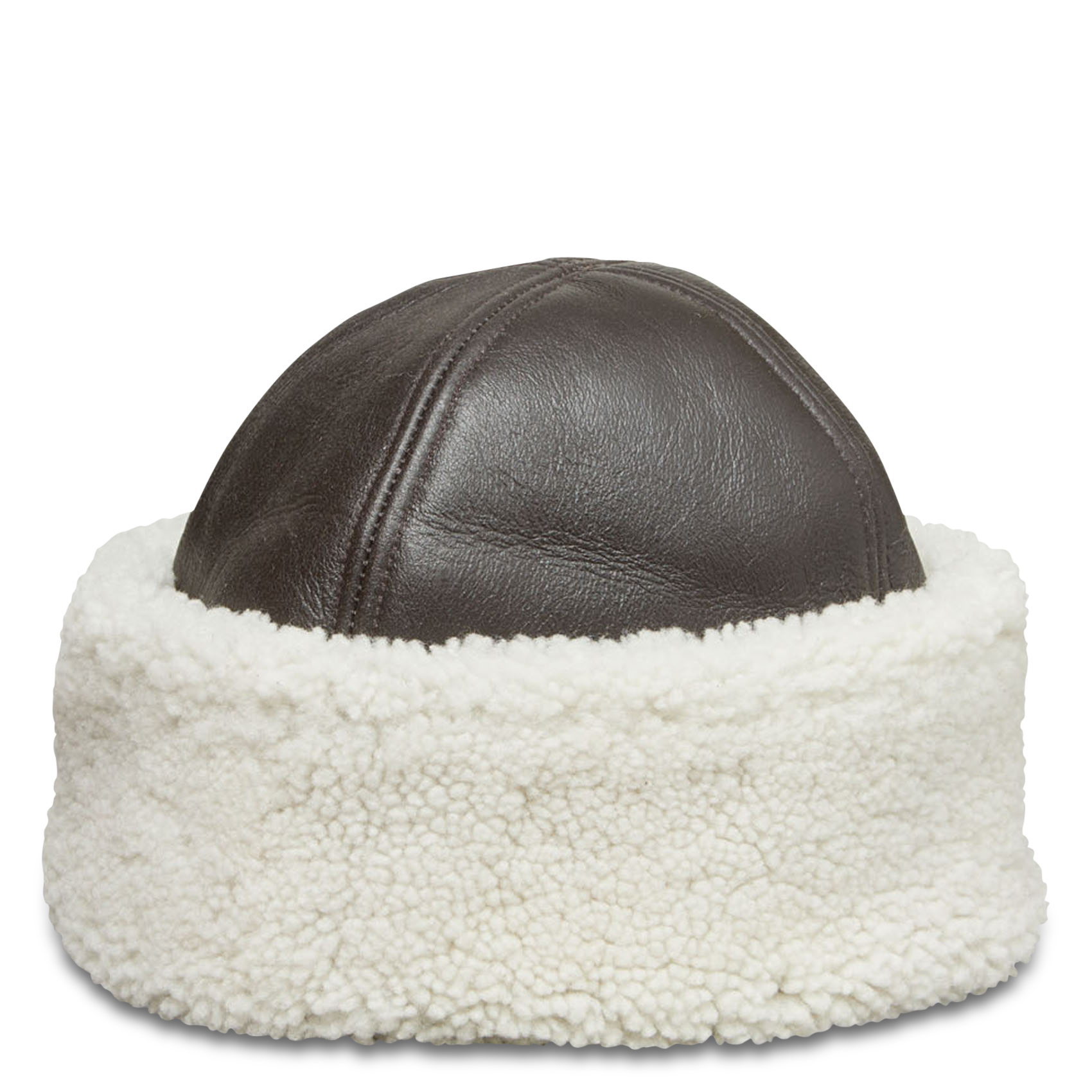 Round leather turn-up hat BECKSONDERGAARD Brown