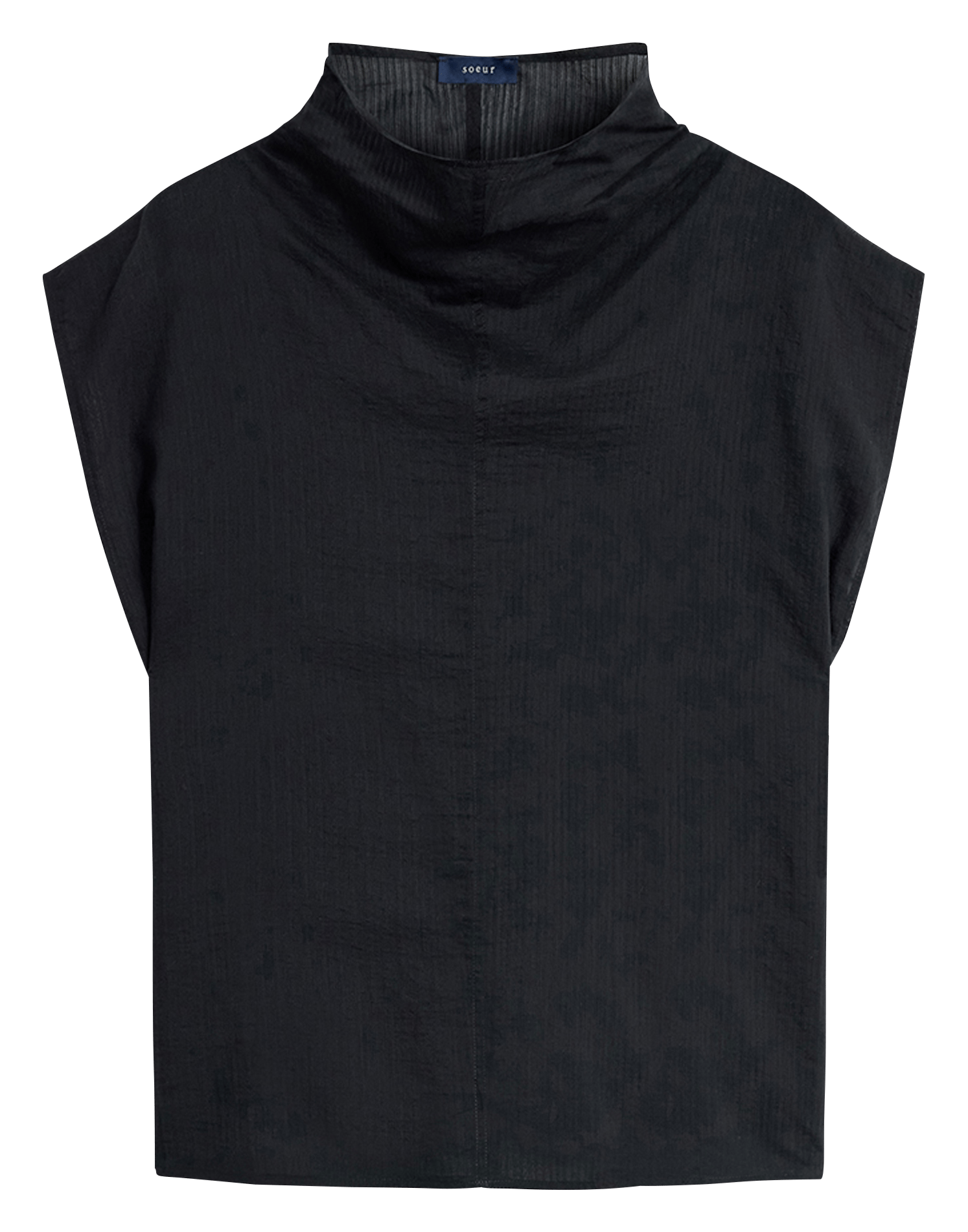 Oversized top in blended organic cotton and silk SOEUR Black