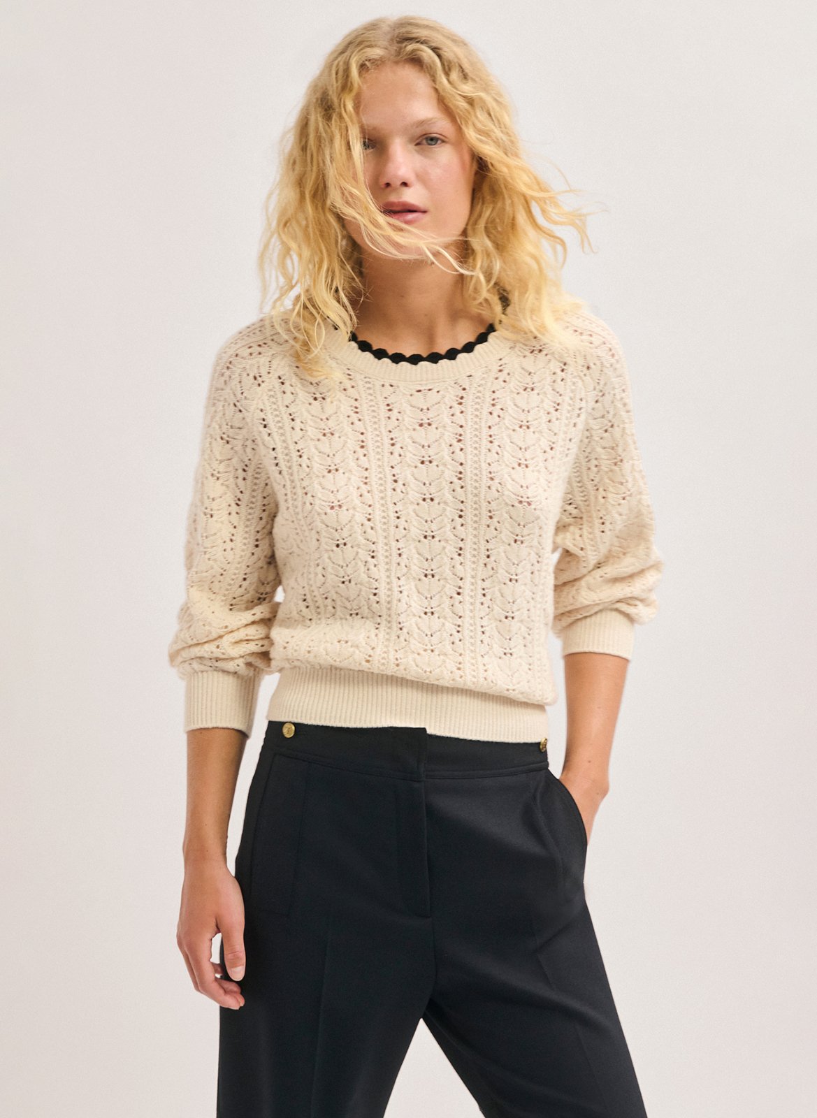 Straight wool-blend sweater PABLO Beige